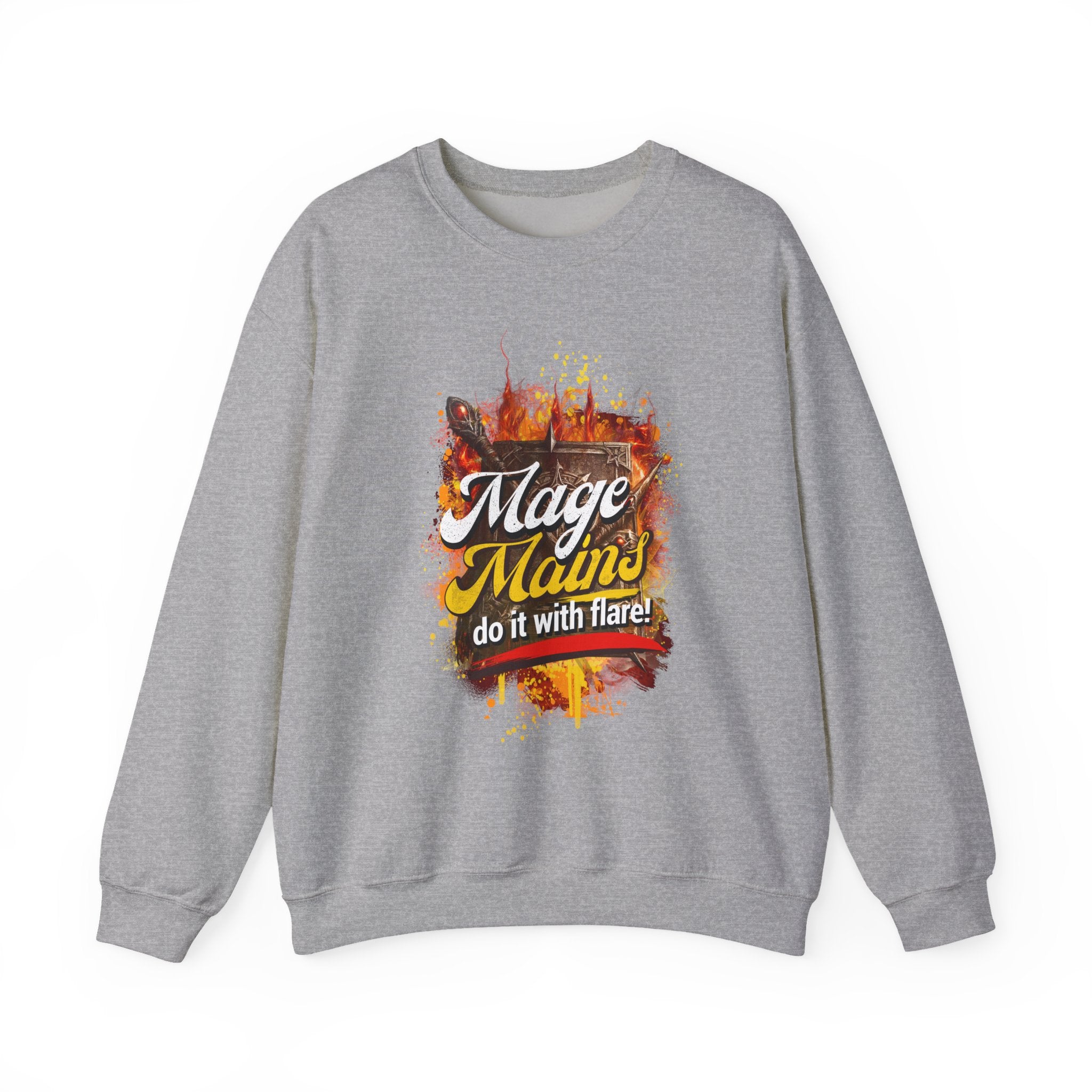 Mage Mains Crewneck Sweatshirt — "Do It With Flare" Fantasy Gamer Pullover