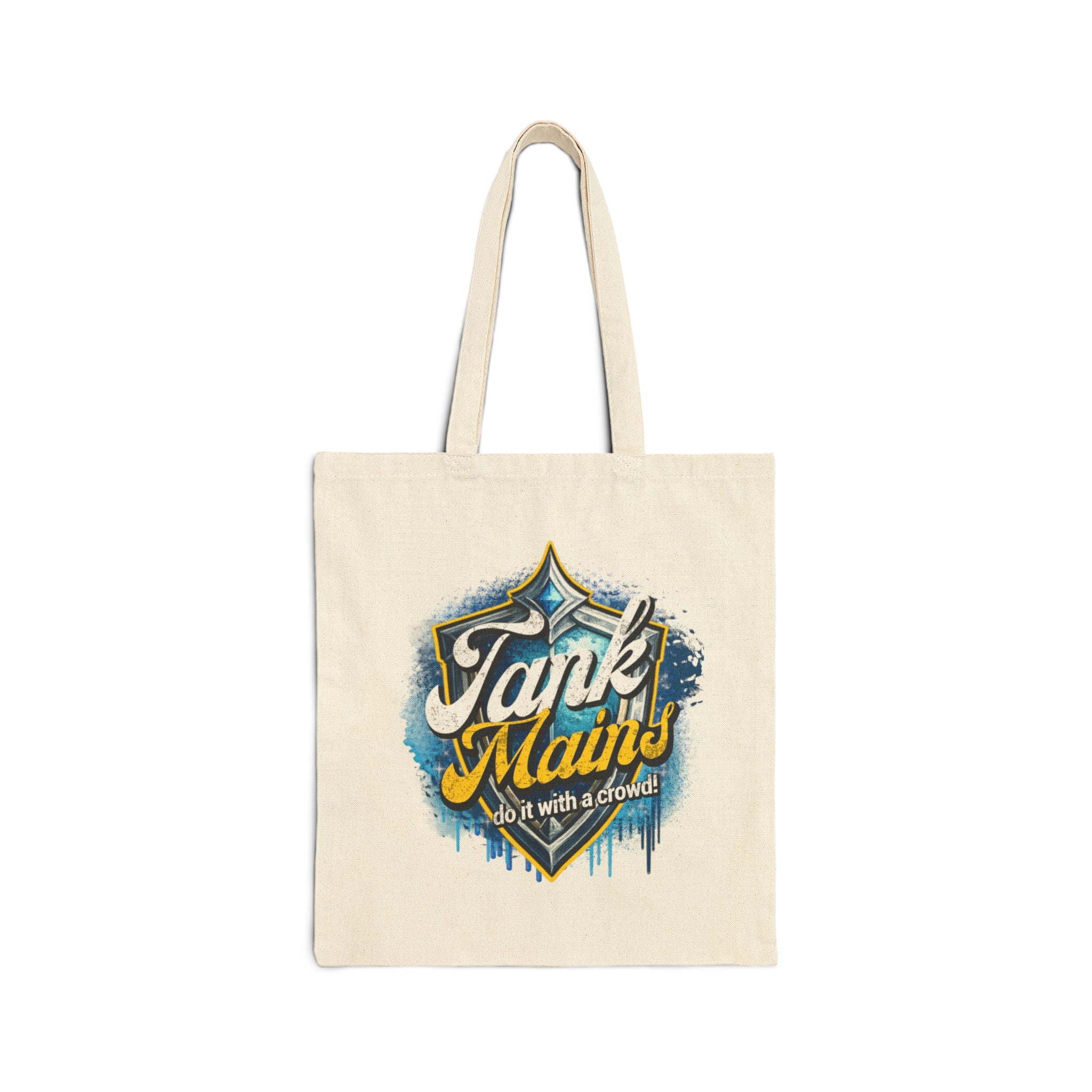 Tank Mains Graphic Tote Bag — "Tank Mains do it with a crowd" Cotton Canvas Tote