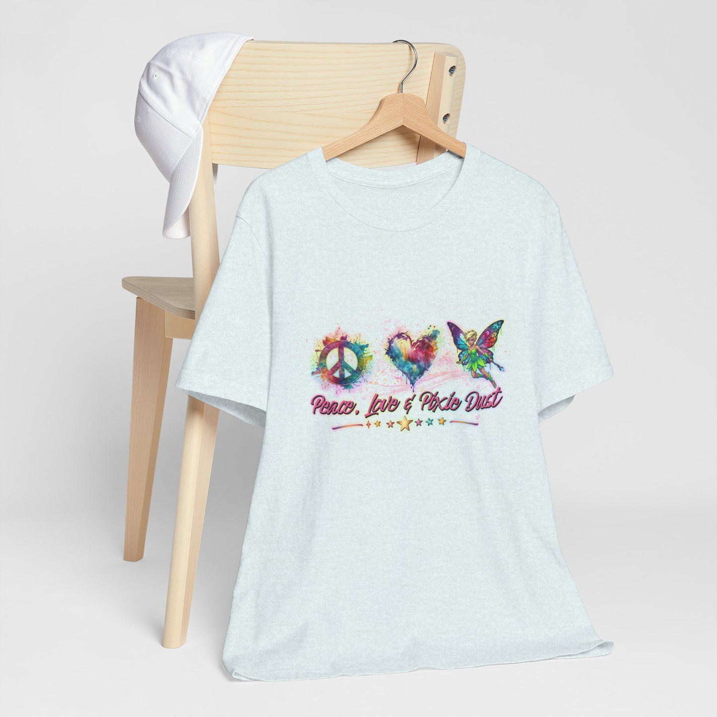 Peace, Love & Pixie Dust Watercolor Fantasy T-Shirt