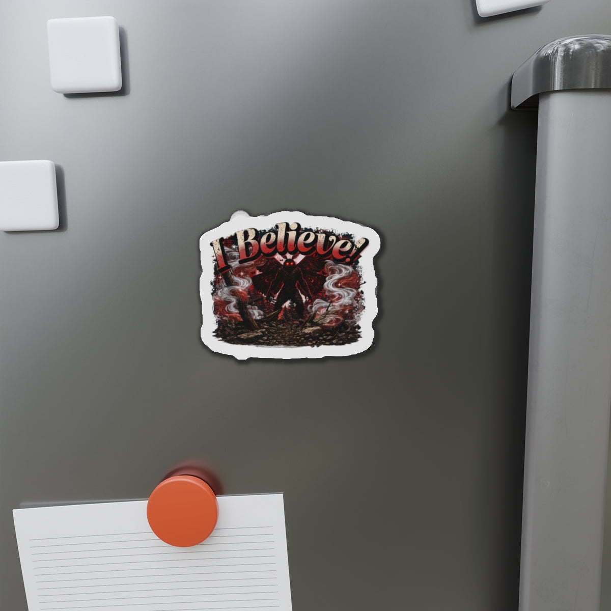 I Believe Mothman Cryptid Die-Cut Magnet
