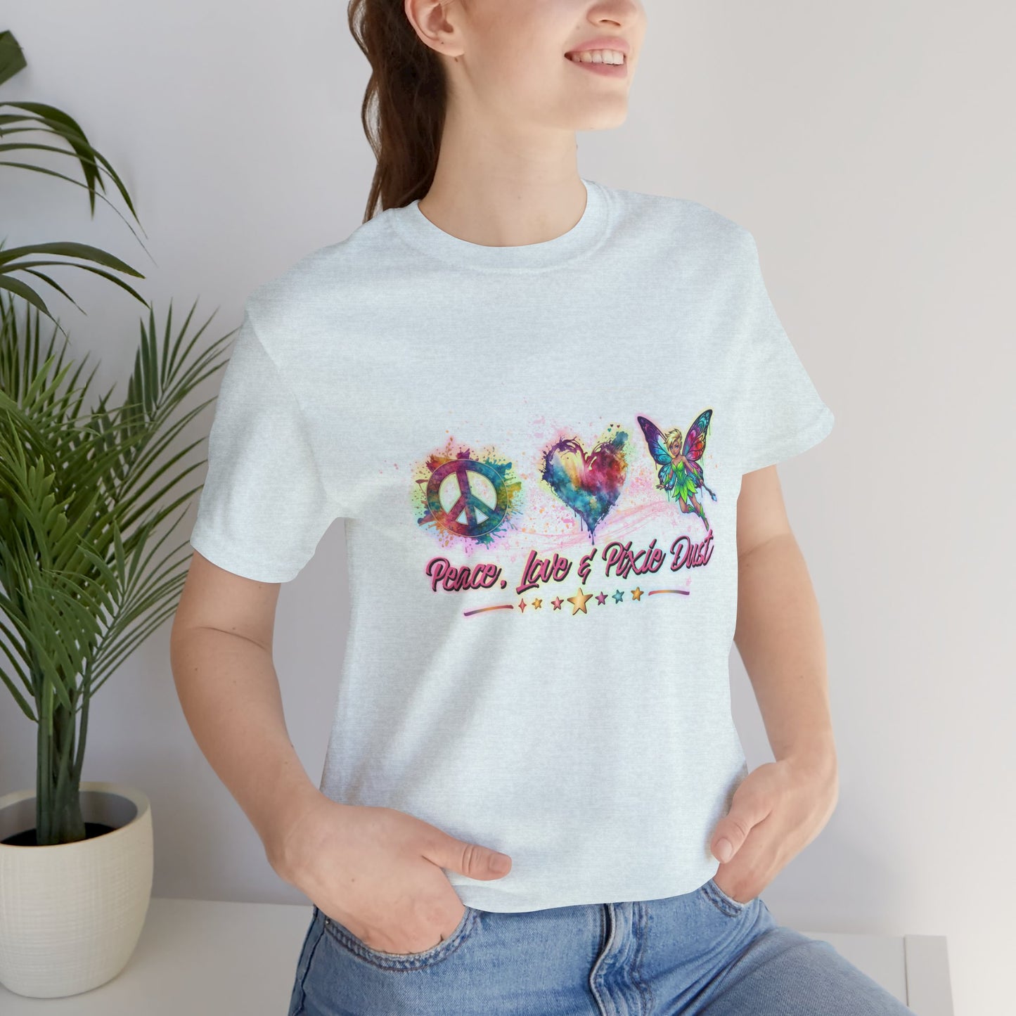 Peace, Love & Pixie Dust Watercolor Fantasy T-Shirt