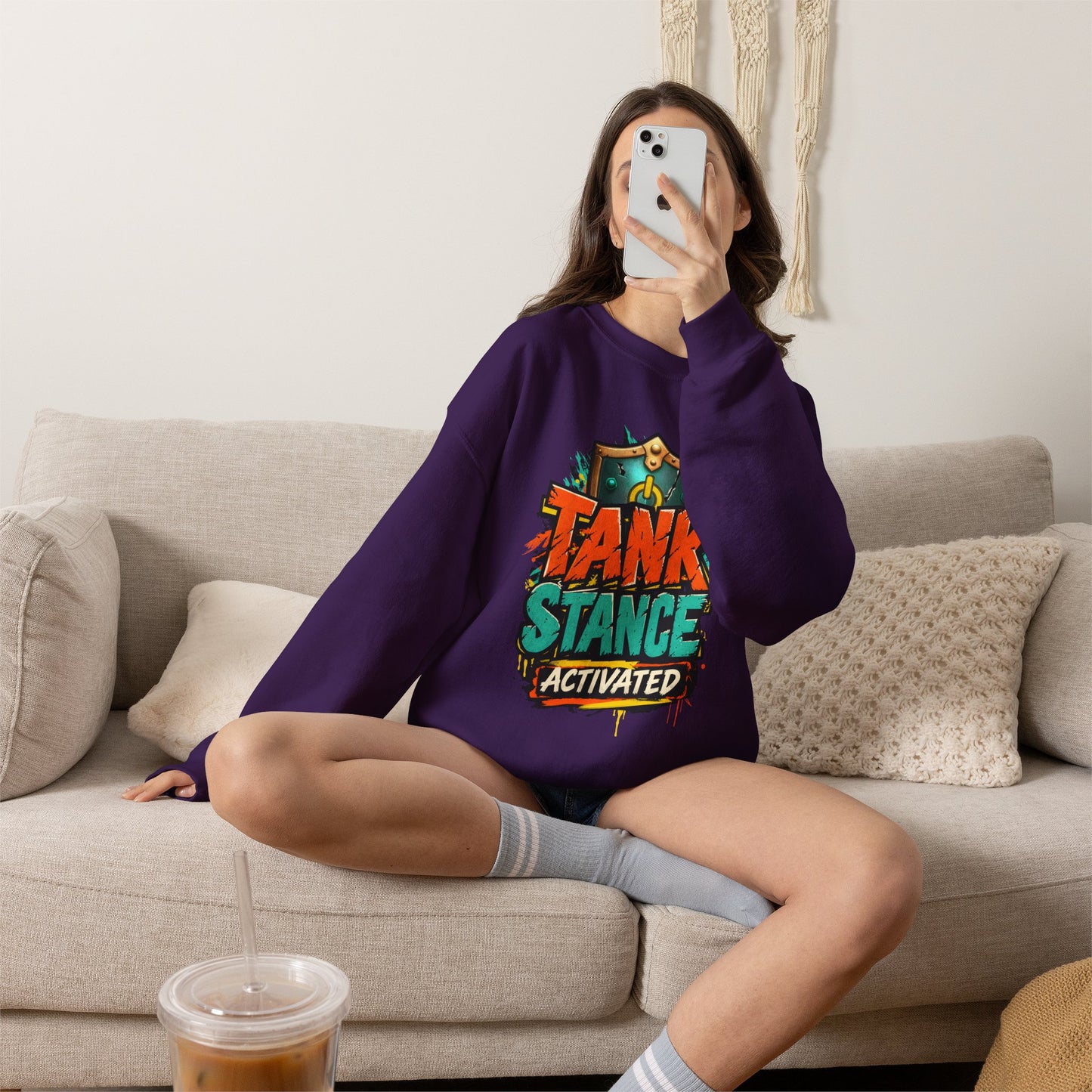 Tank Stance Activated Gamer Crewneck – Neon Graffiti Tank Main Sweatshirt