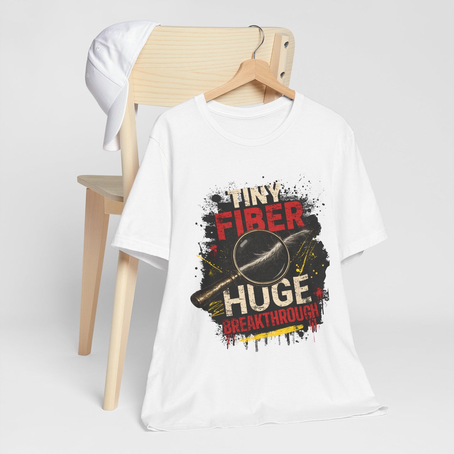 Tiny Fiber Huge Breakthrough True Crime T-Shirt | Crime Scene Investigation Tee for Detectives & Mystery Fans