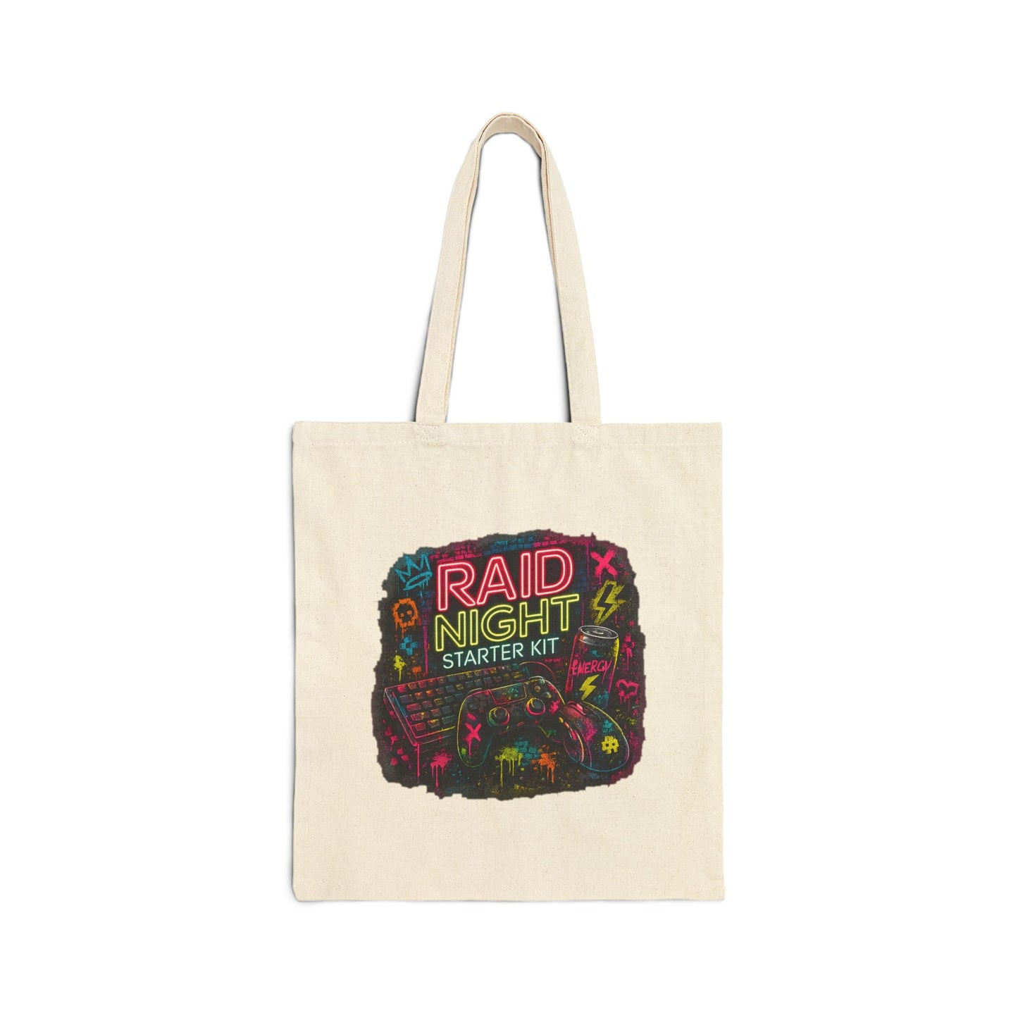 Raid Night Starter Kit | Retro Neon Gamer Tote Bag