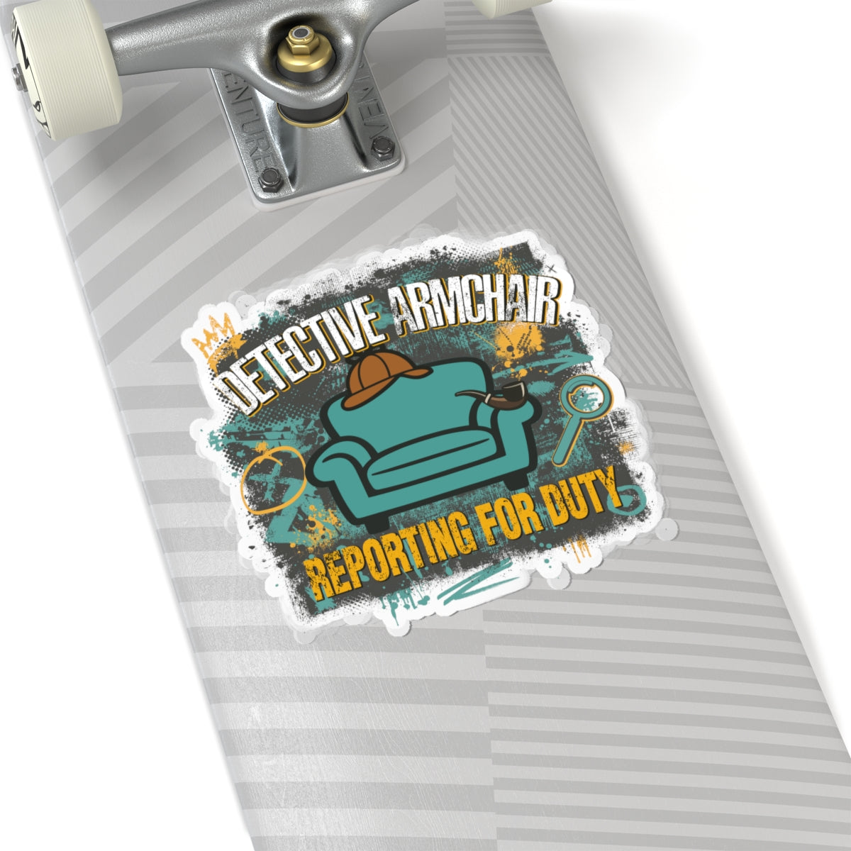 Detective Armchair Reporting for Duty Funny True Crime Vinyl Sticker