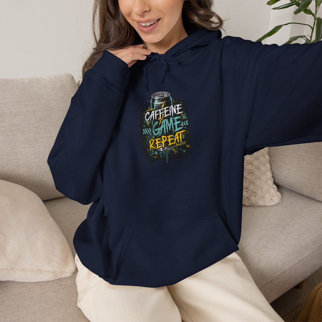 Caffeine Game Repeat | Gaming, E-Sports Hoodie