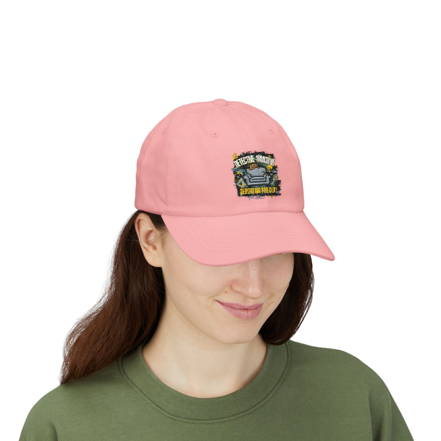 Detective Armchair Reporting for Duty Funny True Crime Dad Cap