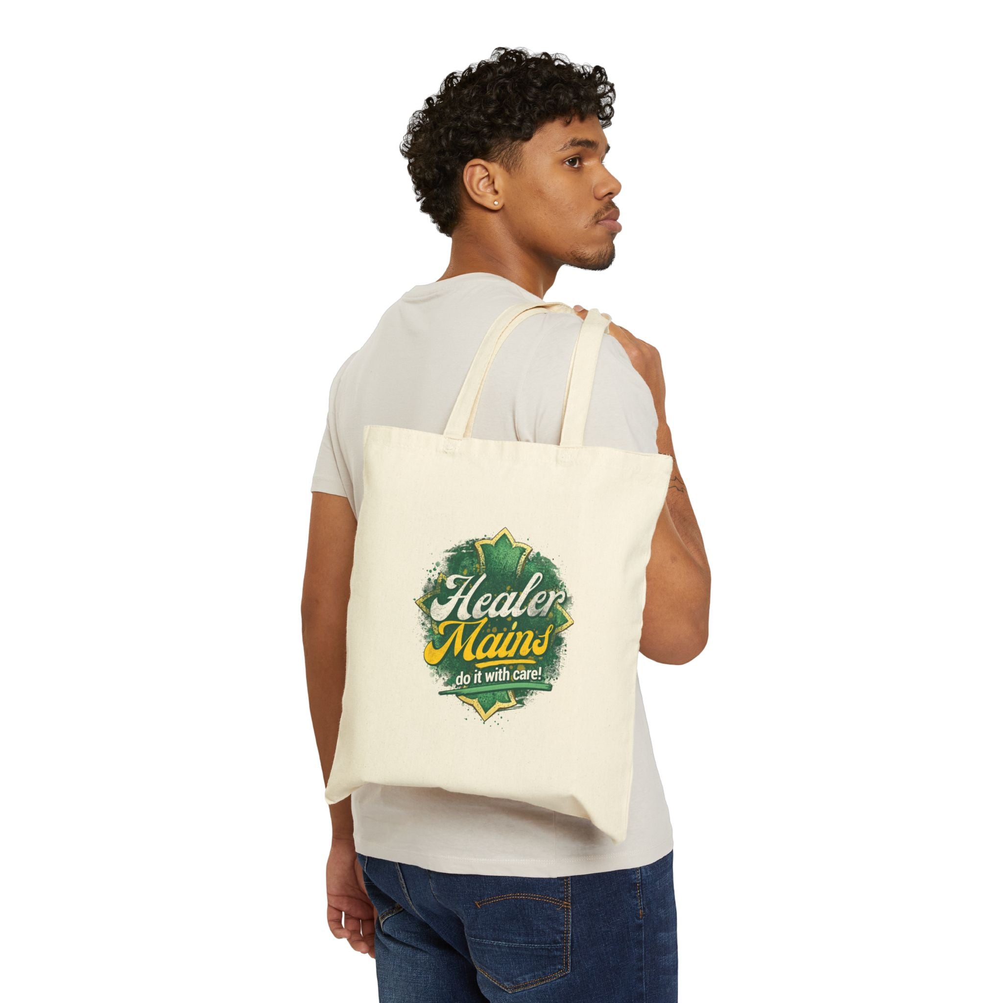 Healer Mains Cotton Tote Bag — Gamer RPG Healer Gift