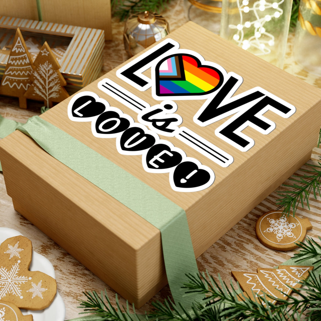 Love Is Love Pride Heart Sticker — LGBTQ+ Kiss-Cut Vinyl Decal
