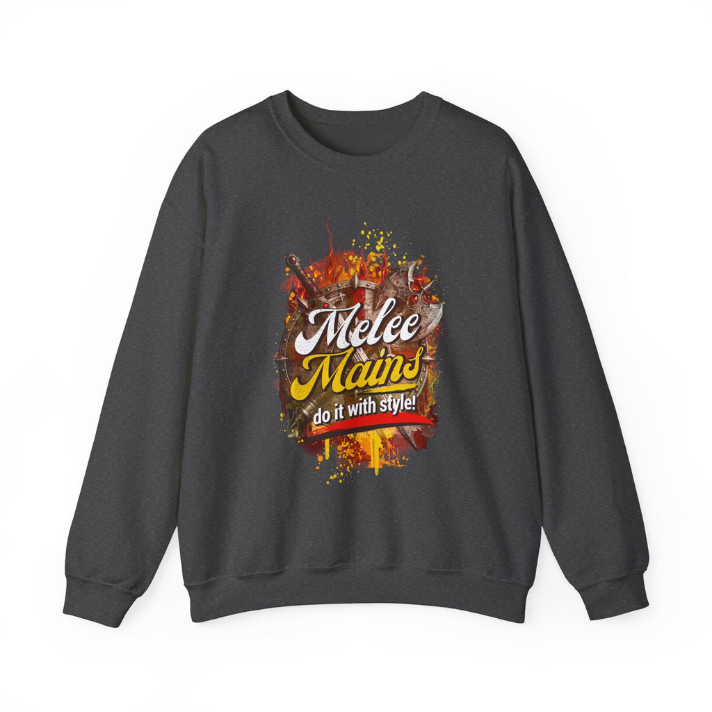 Melee Mains Crewneck Sweatshirt – “Do It With Style” Gamer Graphic Pullover