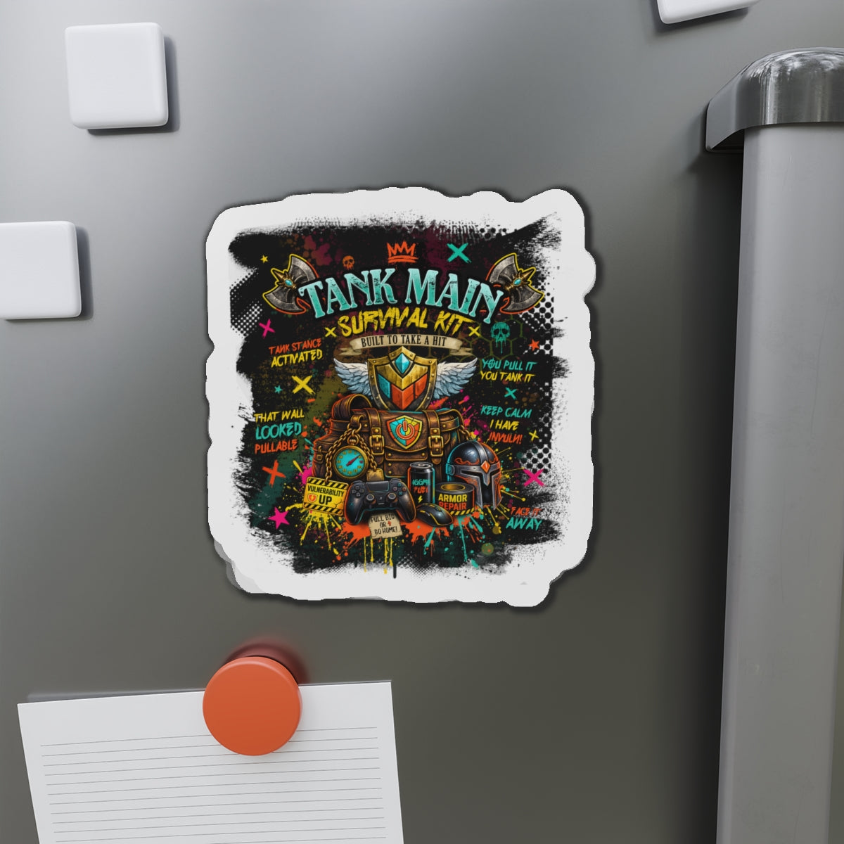 Tank Main Survival Kit Die-Cut Gamer Magnet