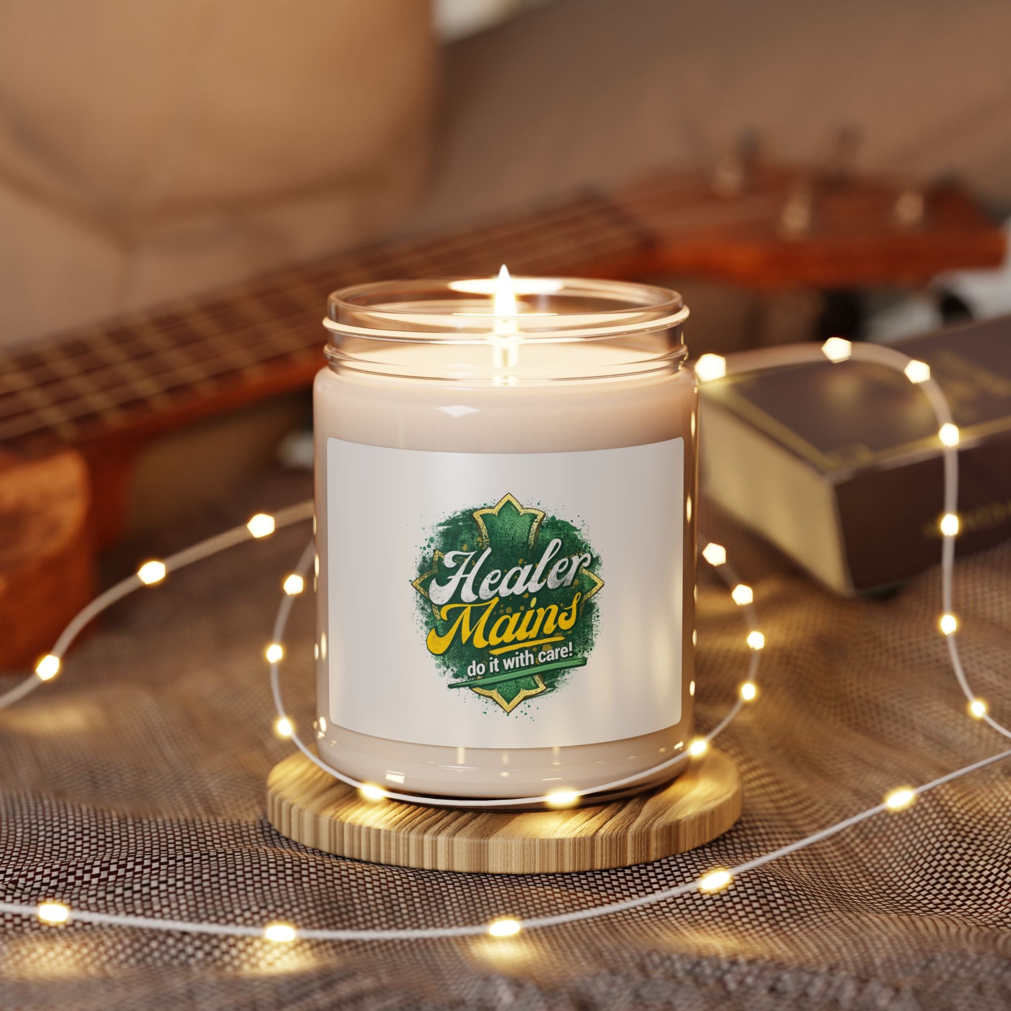 Healer Mains Scented Soy Candle — 9oz Aromatherapy Candle for Gamer or IRL Healers