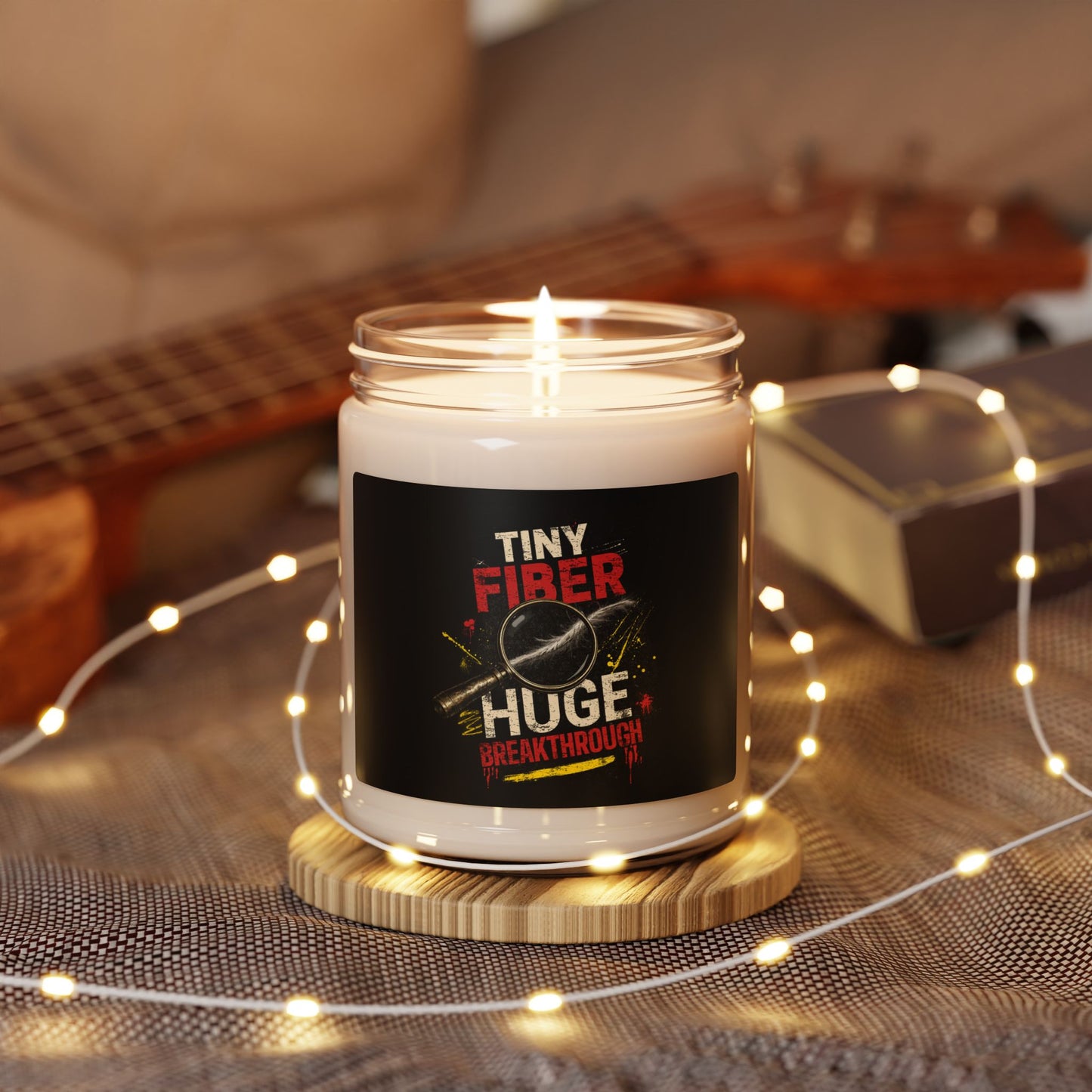 Tiny Fiber Huge Breakthrough Scented Candle | True Crime Gift for Forensic Science Fans