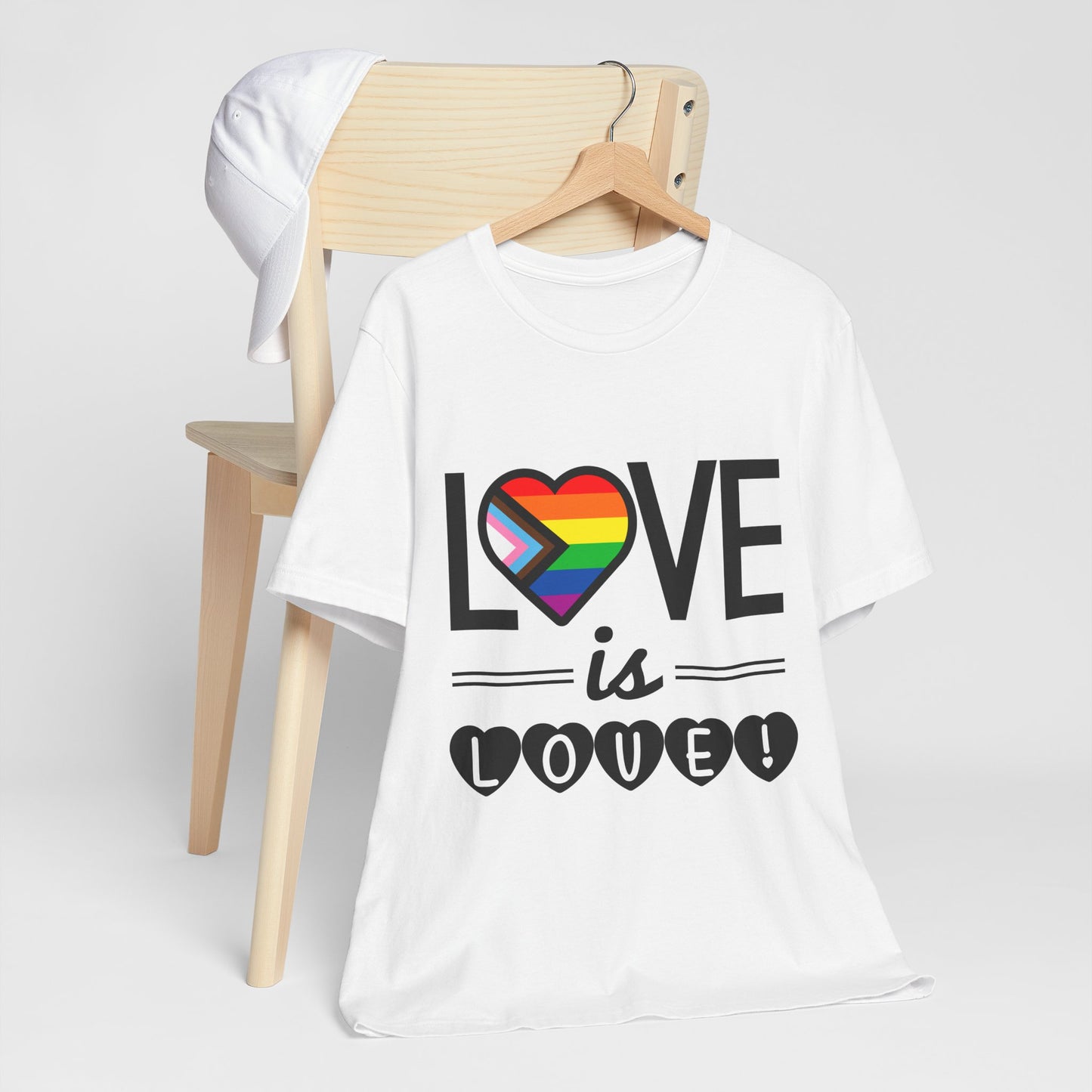 Love Is Love T-Shirt — Rainbow Heart Pride Tee