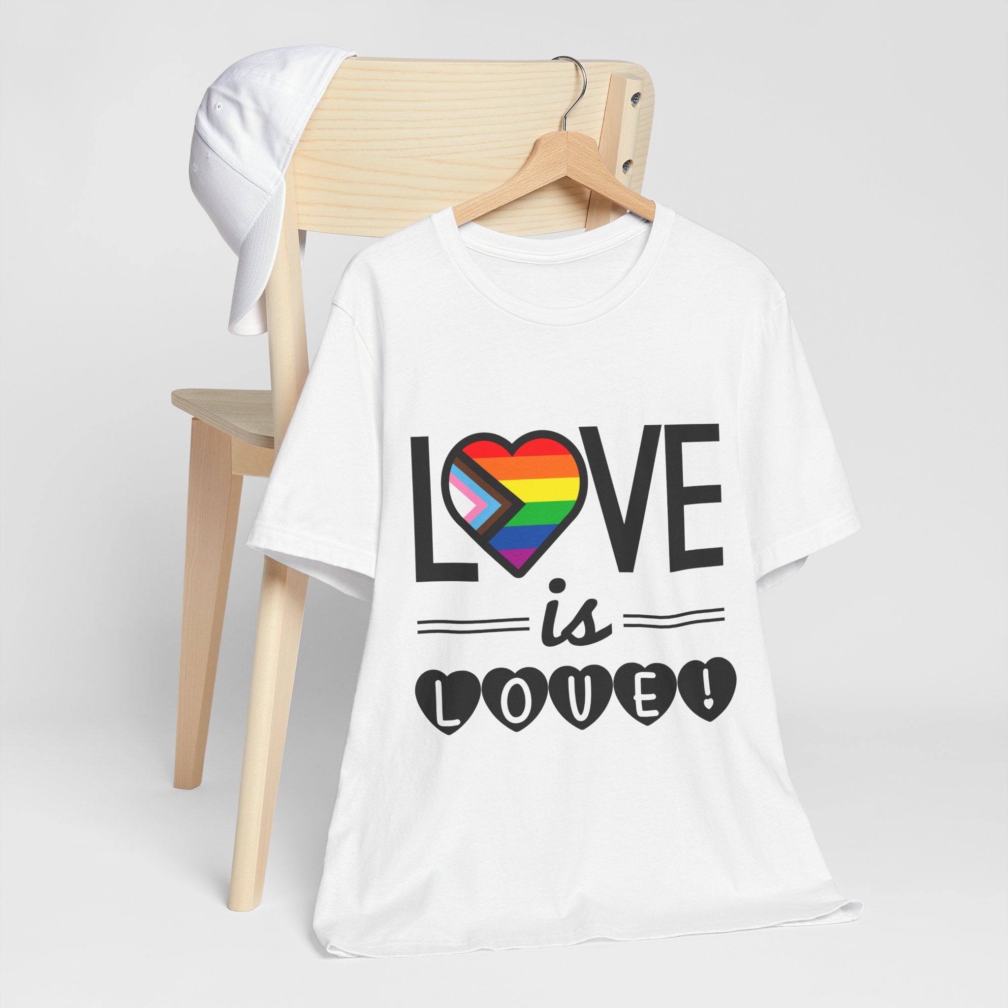 Love Is Love T-Shirt — Rainbow Heart Pride Tee