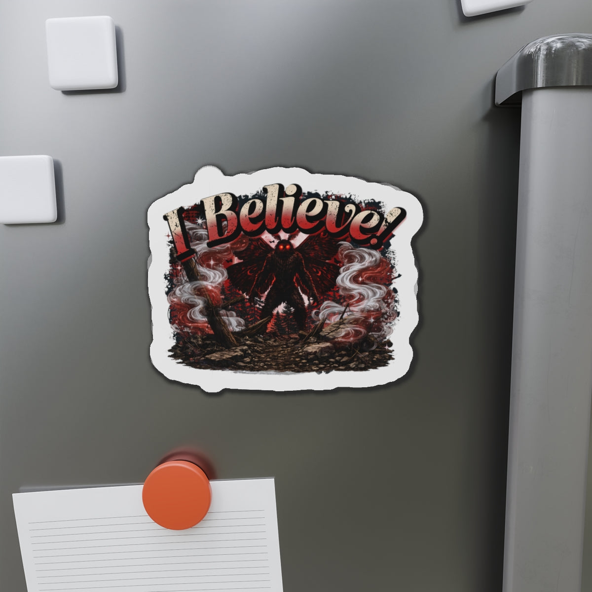 I Believe Mothman Cryptid Die-Cut Magnet