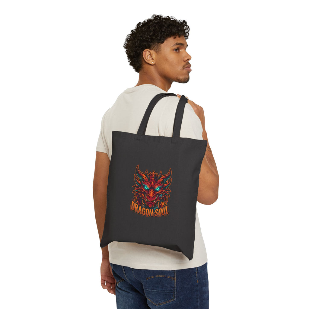 Dragon Soul Tote, dragon fantasy art, mythical creature, tattoo style