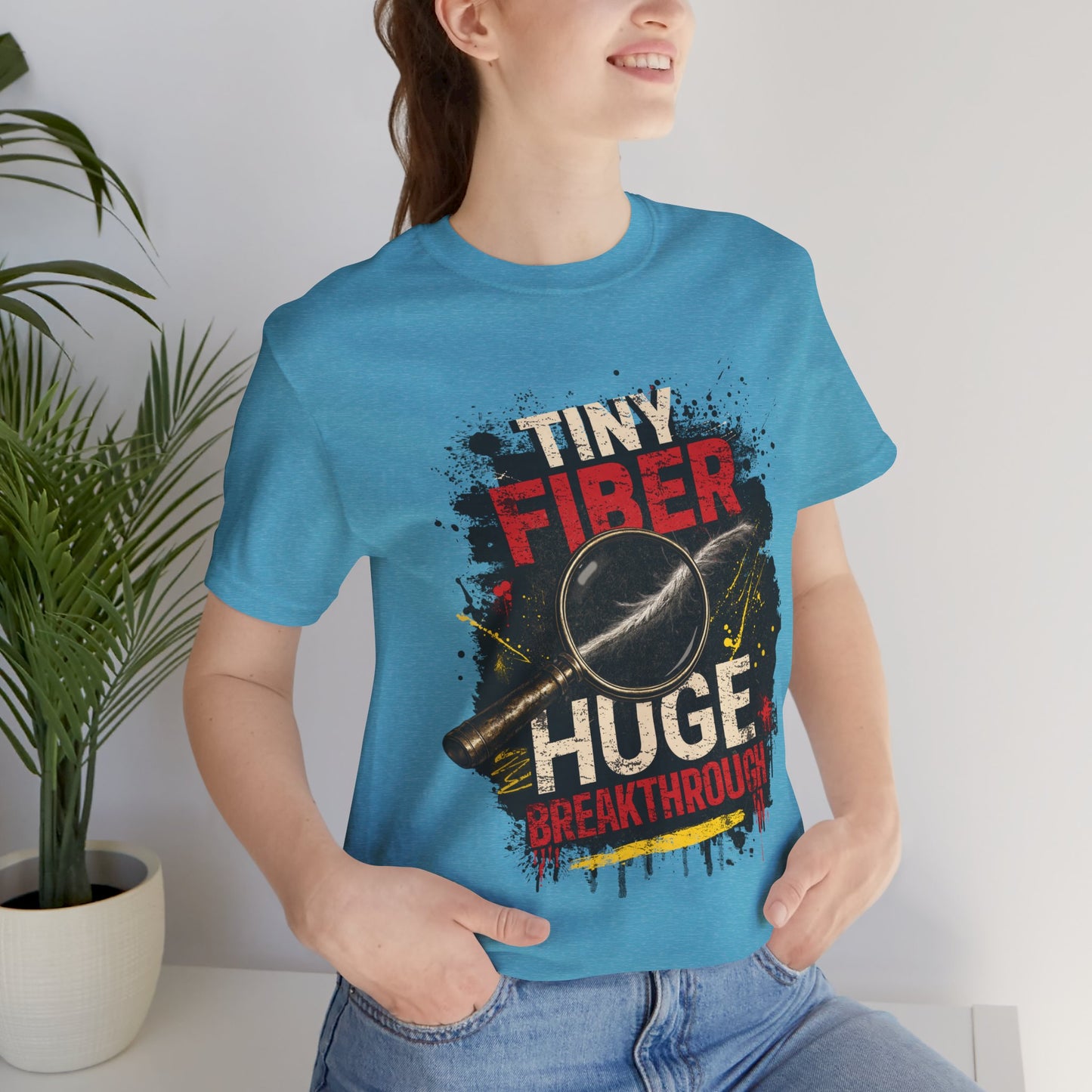 Tiny Fiber Huge Breakthrough True Crime T-Shirt | Crime Scene Investigation Tee for Detectives & Mystery Fans