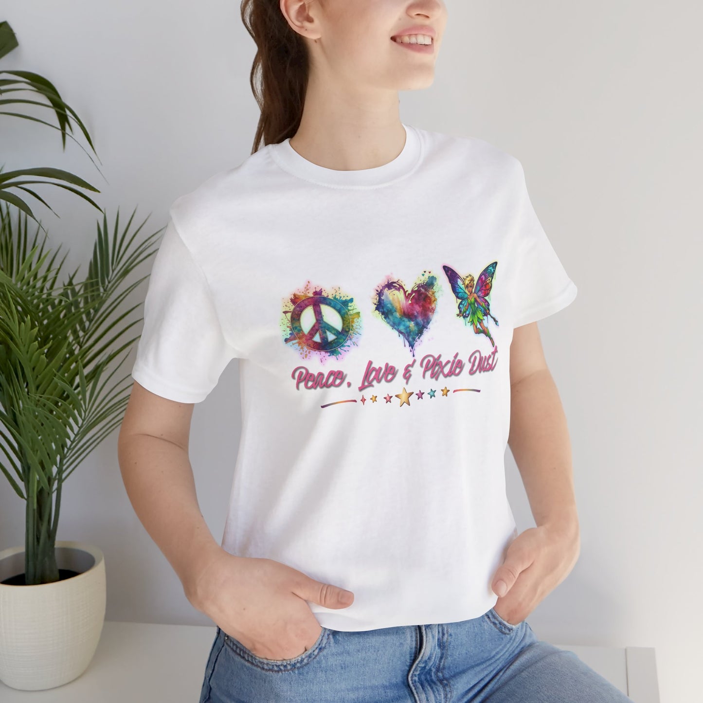 Peace, Love & Pixie Dust Watercolor Fantasy T-Shirt
