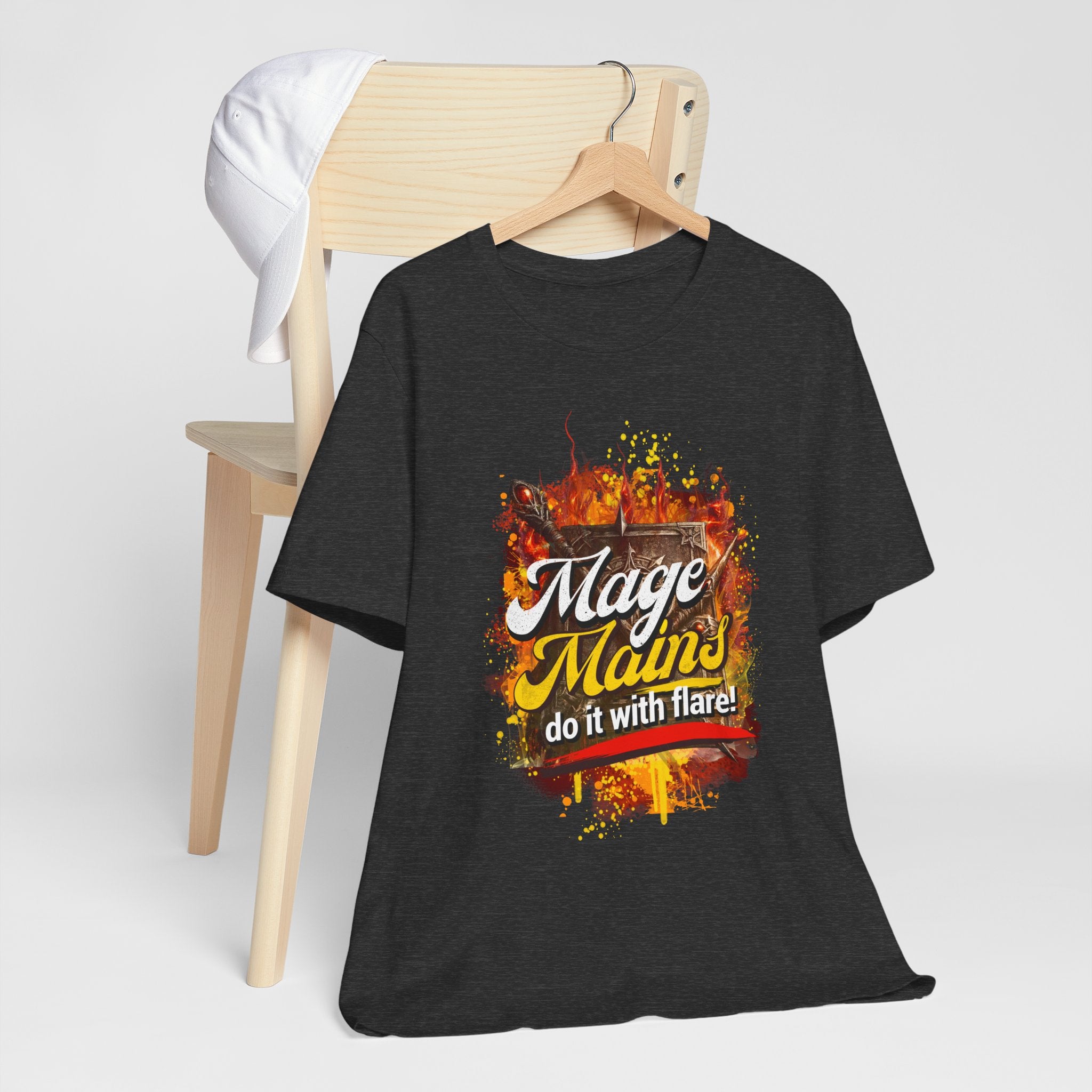 Mage Mains Tee — "Do It With Flare!" Fantasy Gamer Spellcaster T-Shirt