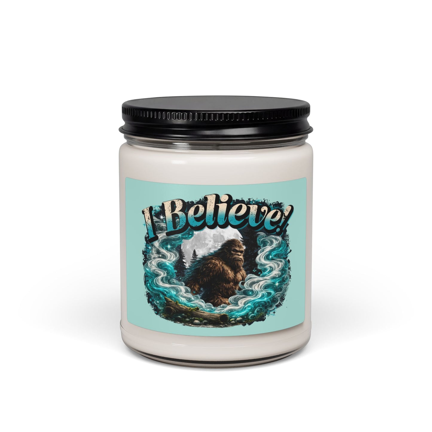 I Believe! Bigfoot Scented Soy Candle | Sasquatch Wilderness Fantasy Home Decor