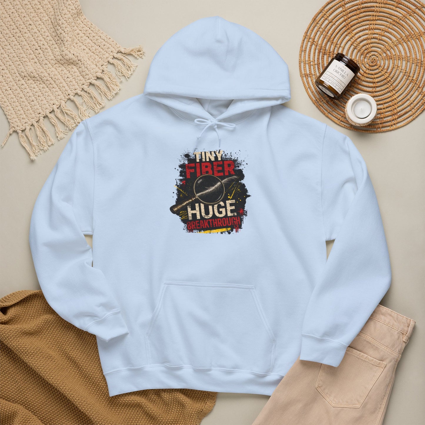 Tiny Fiber Huge Breakthrough Hoodie | True Crime Forensics Sweatshirt for CSI & Mystery Fans