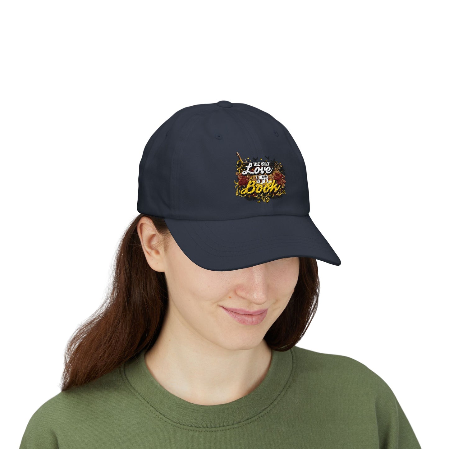 The Only Love I Need Is in a Book Dad Cap | BookTok Embroidered Hat