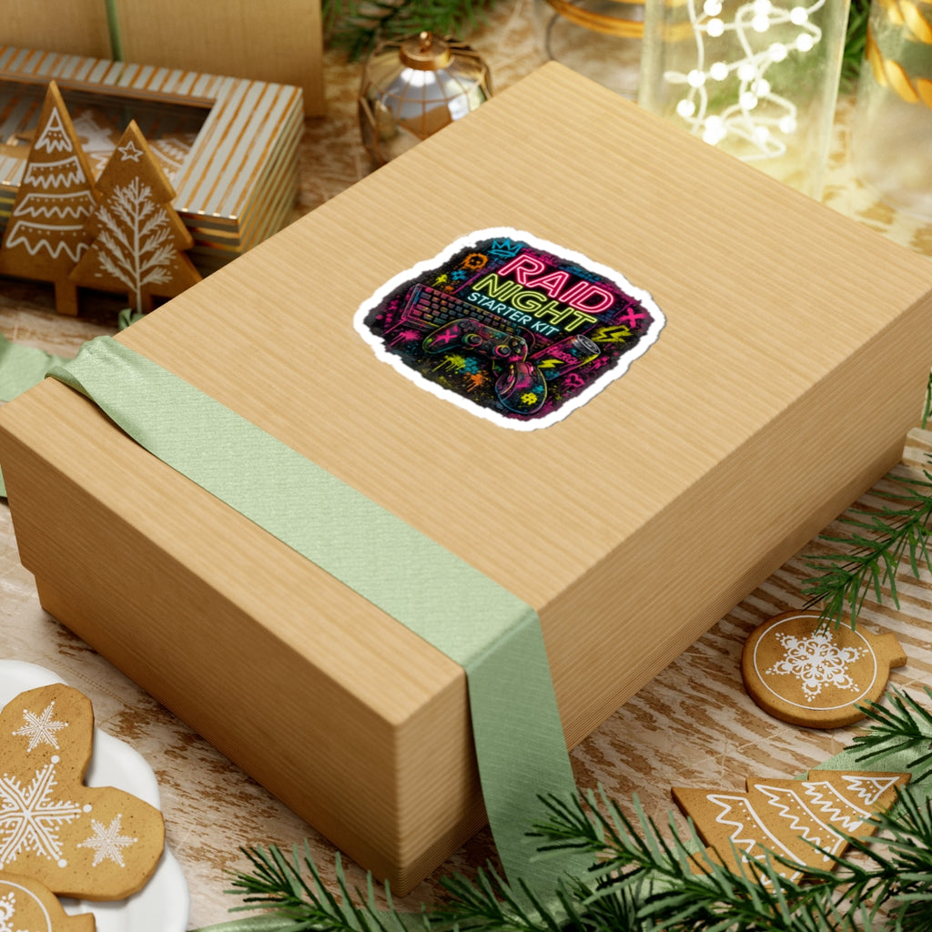 Raid Night Starter Kit | Retro Neon Gamer Vinyl Sticker