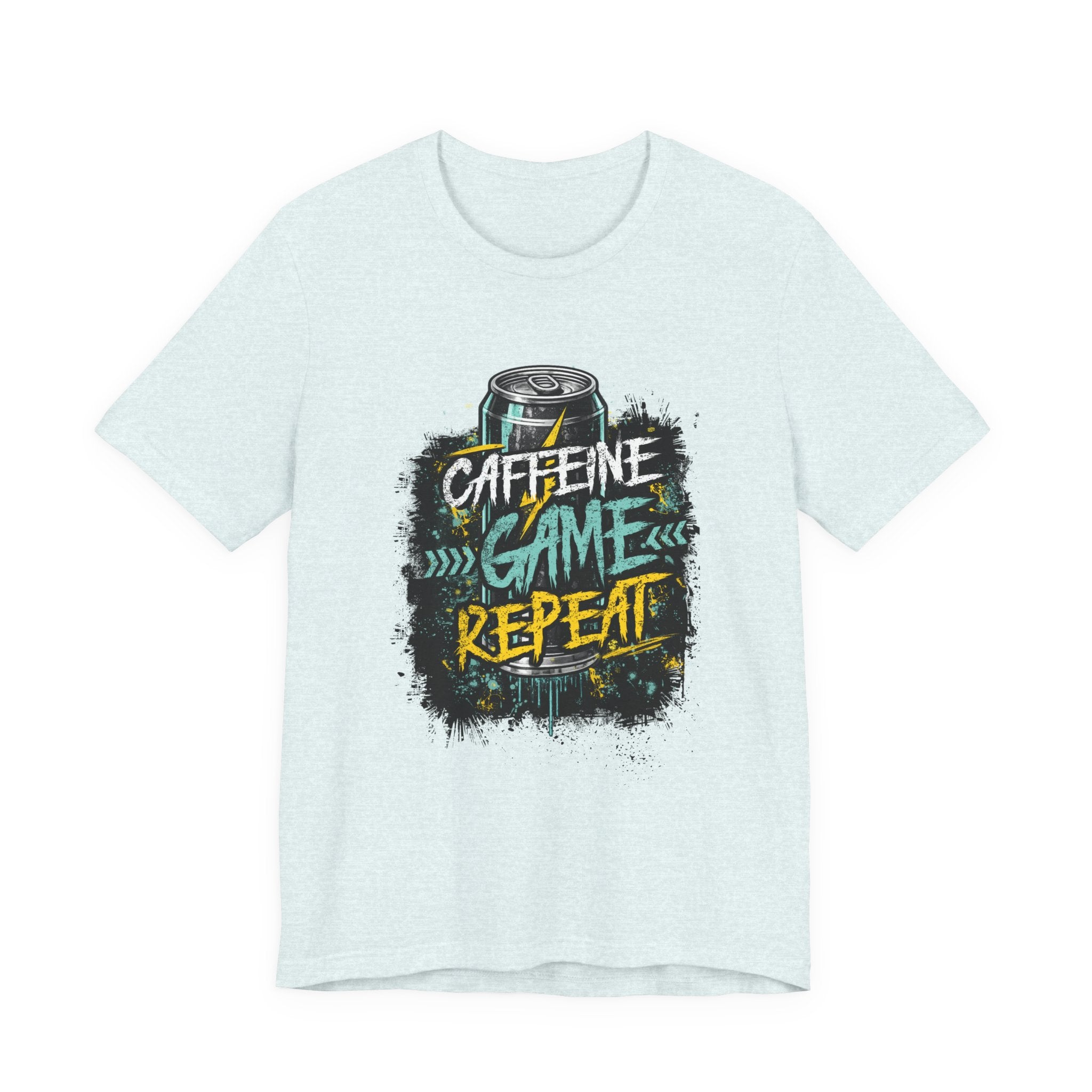 Caffeine Game Repeat T‑Shirt — Gamer Coffee Tee for Streamers & PC Players