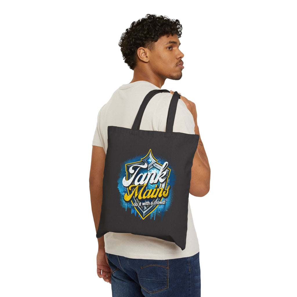 Tank Mains Graphic Tote Bag — "Tank Mains do it with a crowd" Cotton Canvas Tote