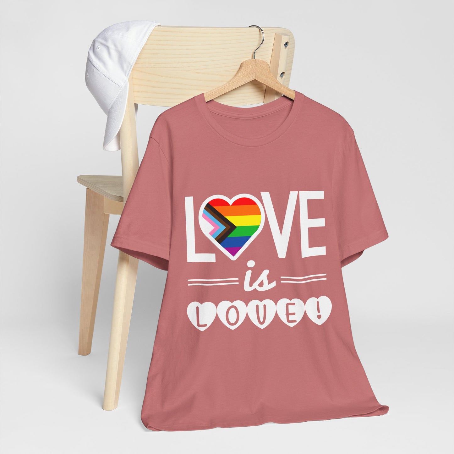 Love Is Love T-Shirt — Rainbow Heart Pride Tee