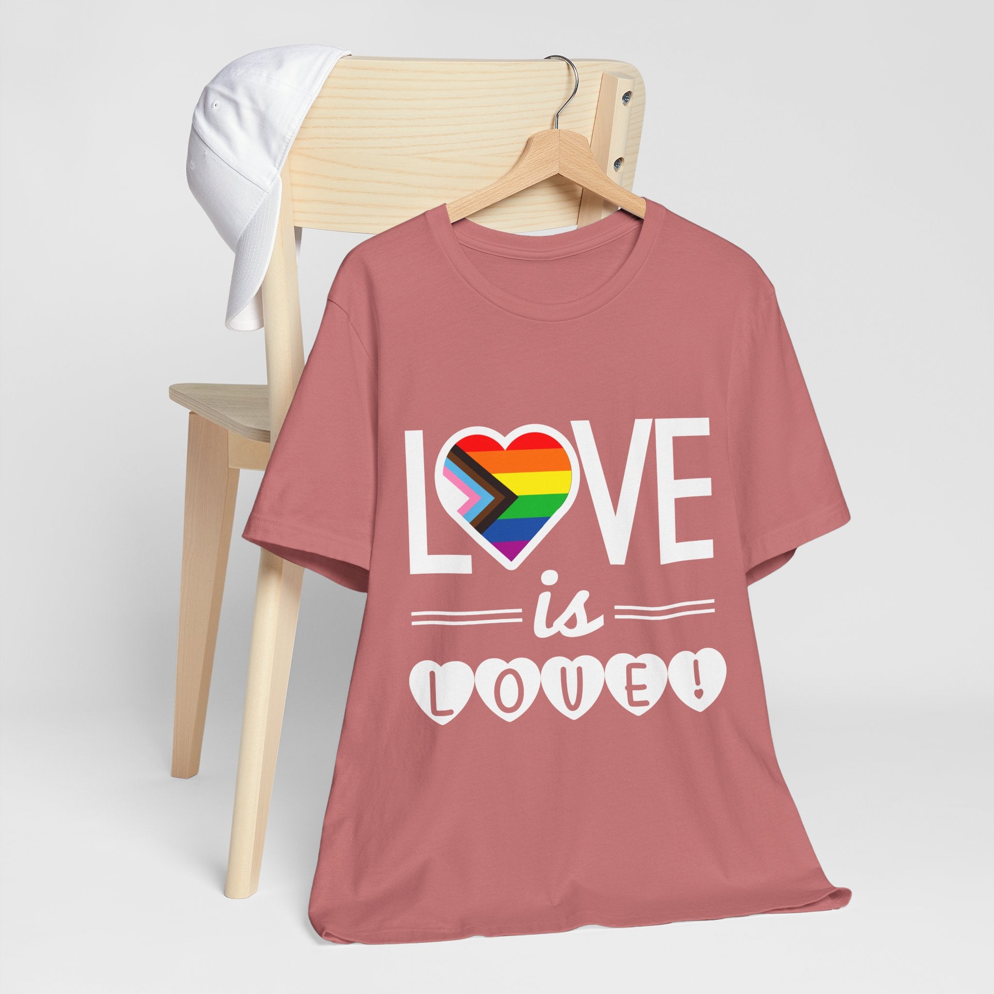 Love Is Love T-Shirt — Rainbow Heart Pride Tee