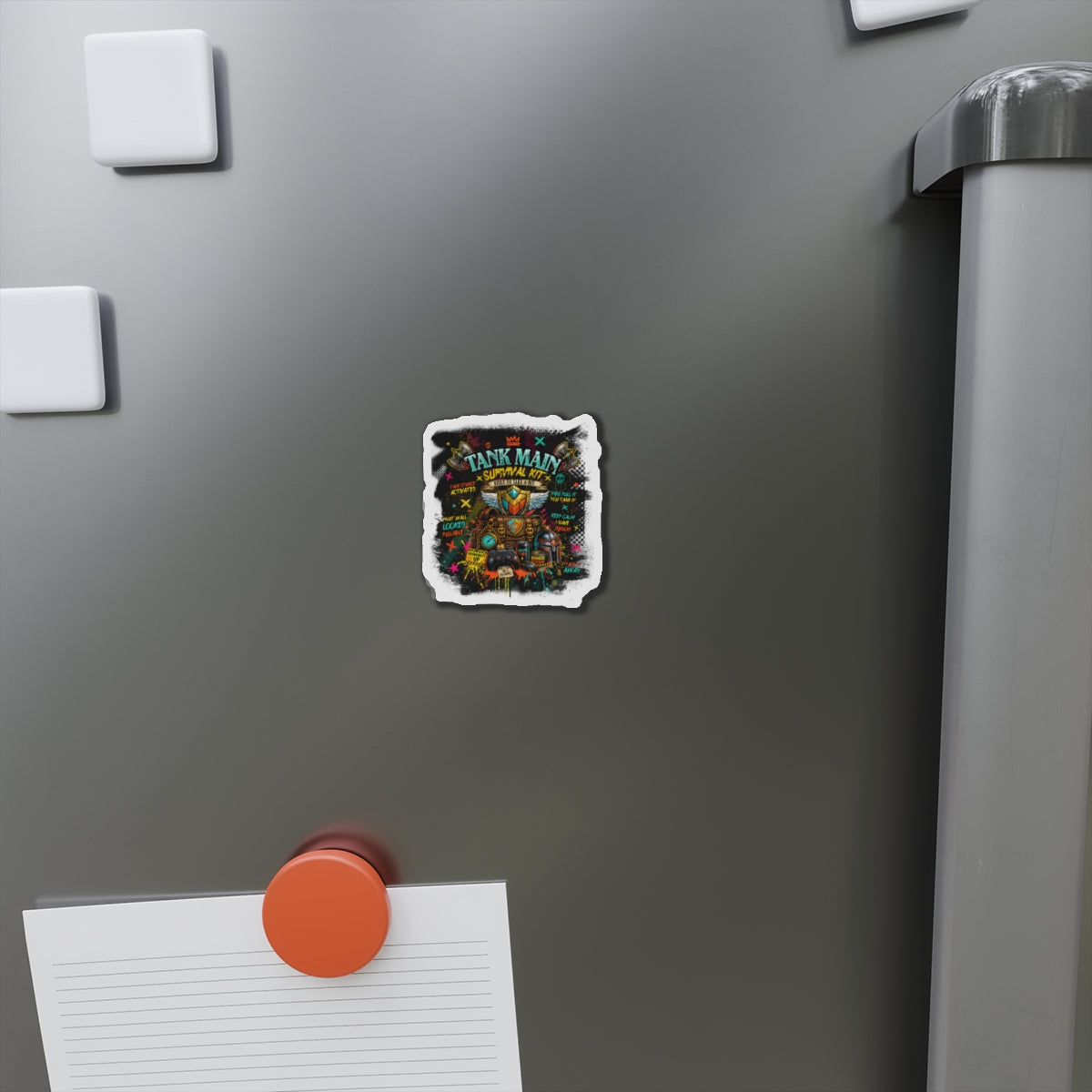 Tank Main Survival Kit Die-Cut Gamer Magnet