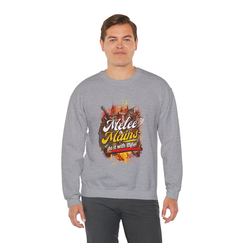 Melee Mains Crewneck Sweatshirt – “Do It With Style” Gamer Graphic Pullover