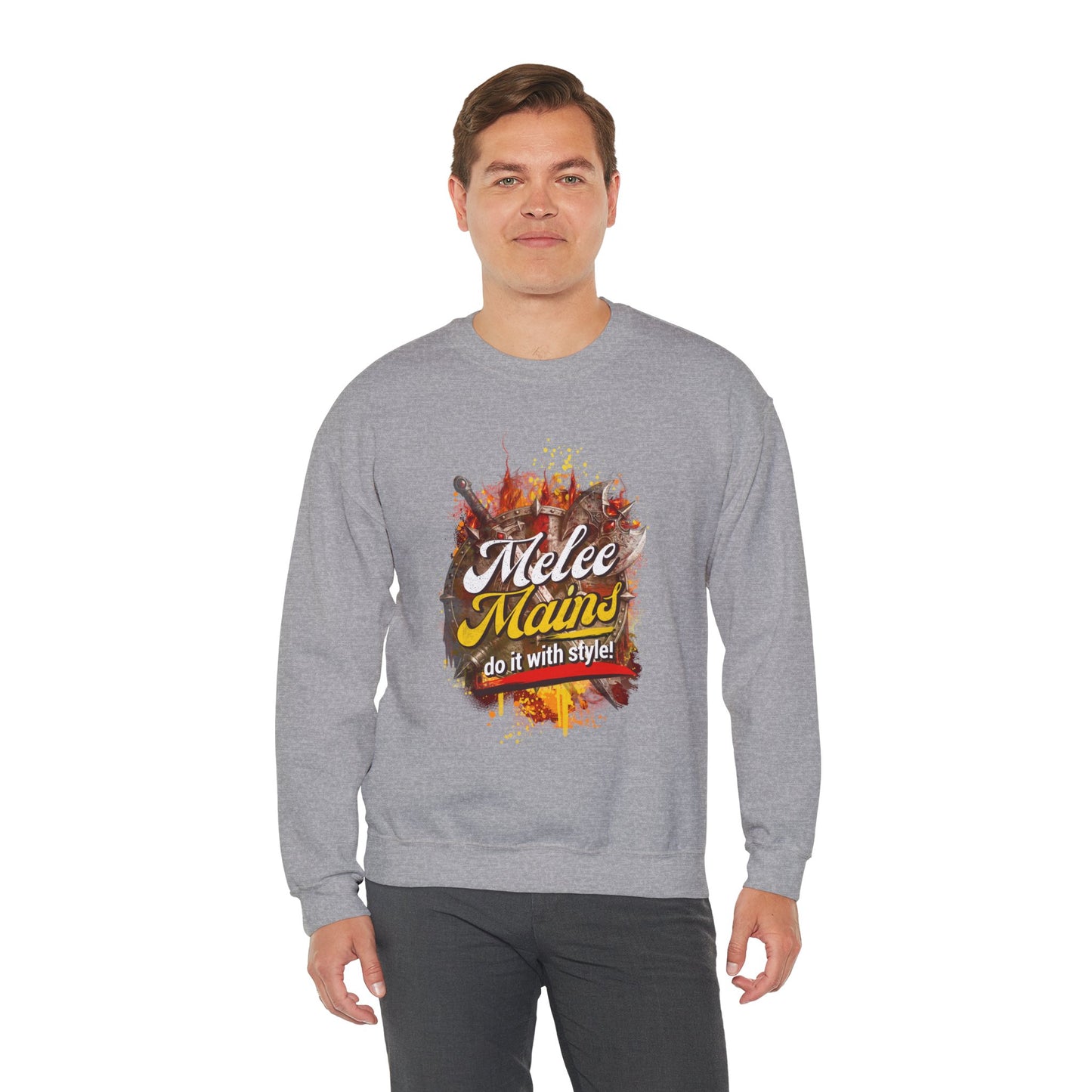 Melee Mains Crewneck Sweatshirt – “Do It With Style” Gamer Graphic Pullover
