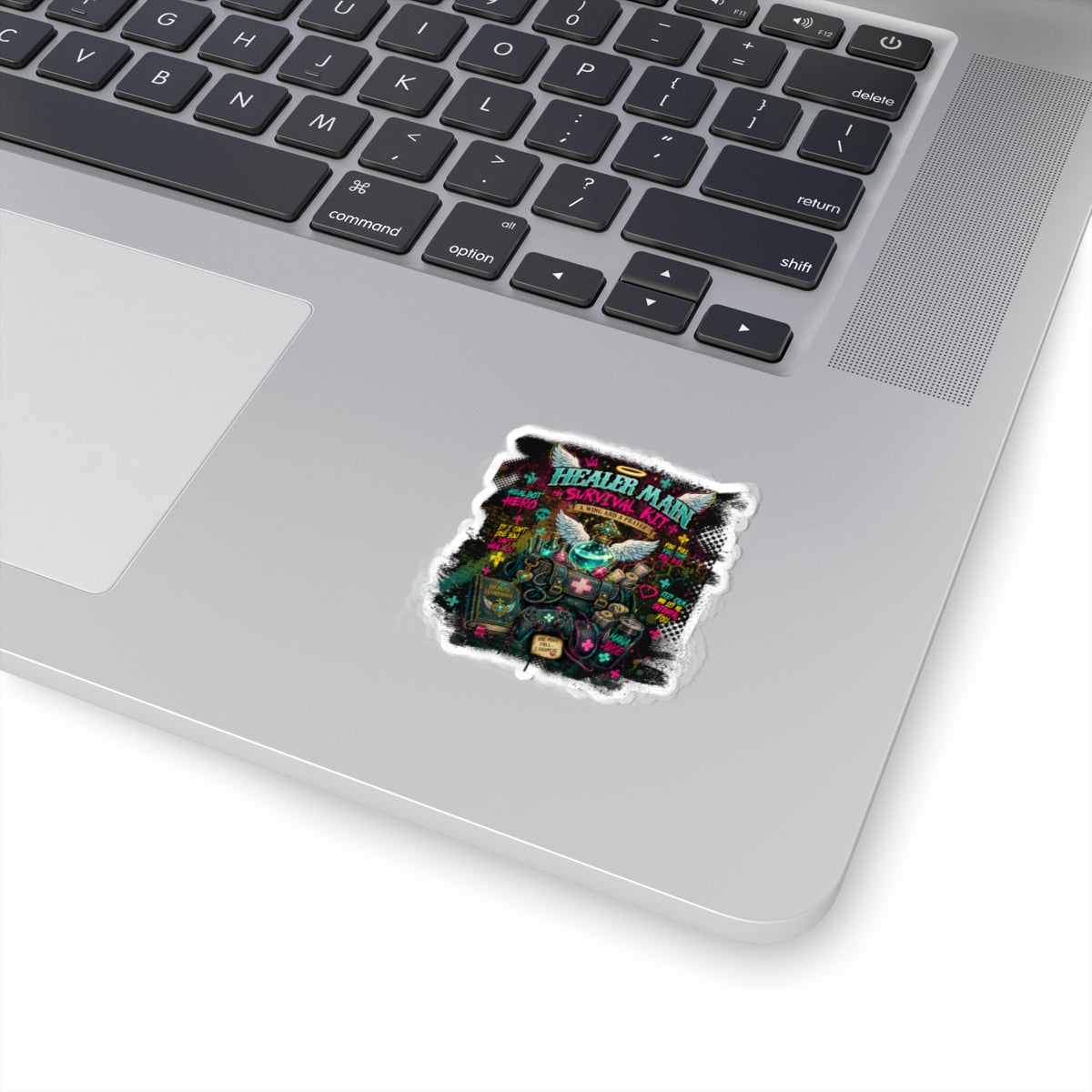 Healer Main Survival Kit | Retro Neon Gamer Vinyl Sticker