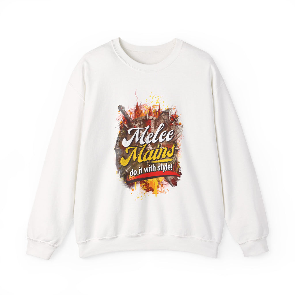 Melee Mains Crewneck Sweatshirt – “Do It With Style” Gamer Graphic Pullover