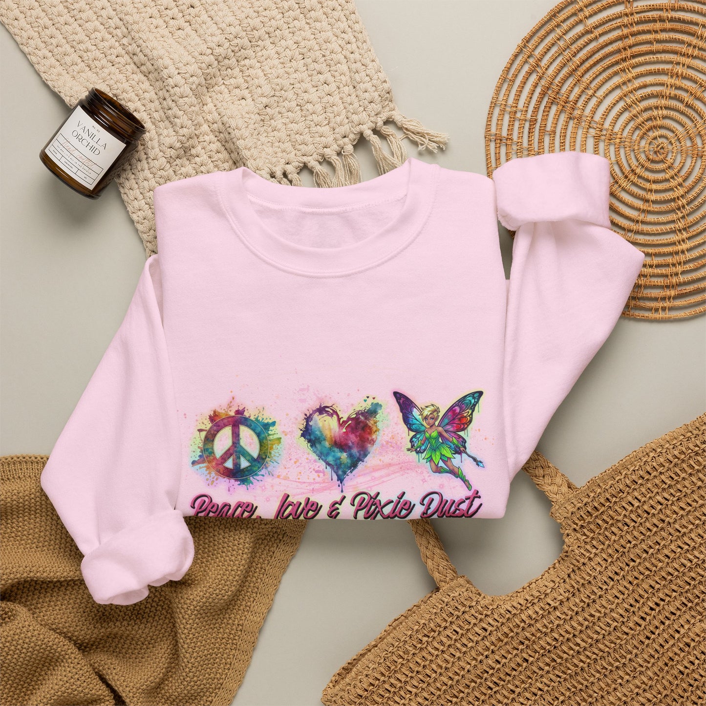 Peace, Love & Pixie Dust Fantasy Crewneck Sweatshirt