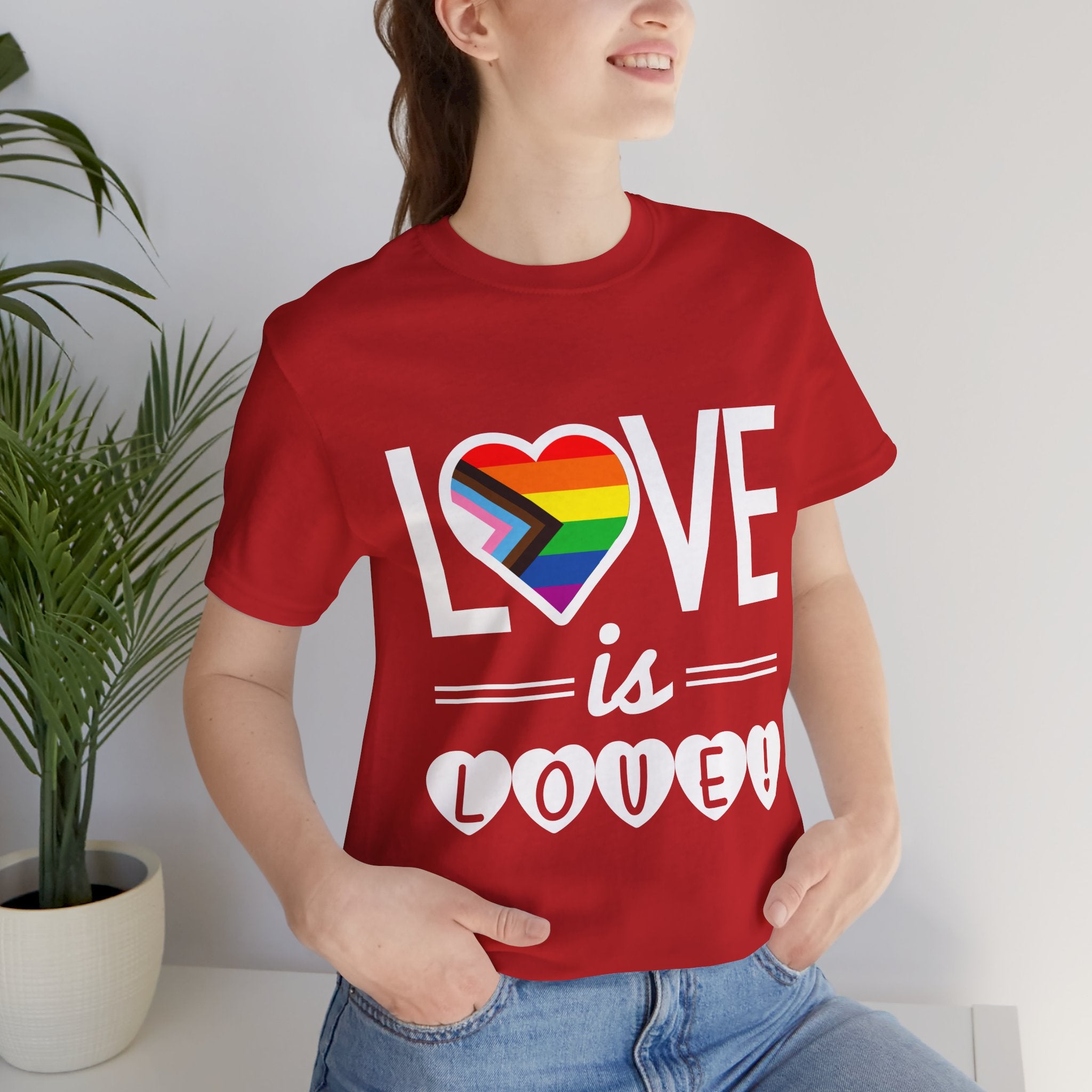 Love Is Love T-Shirt — Rainbow Heart Pride Tee