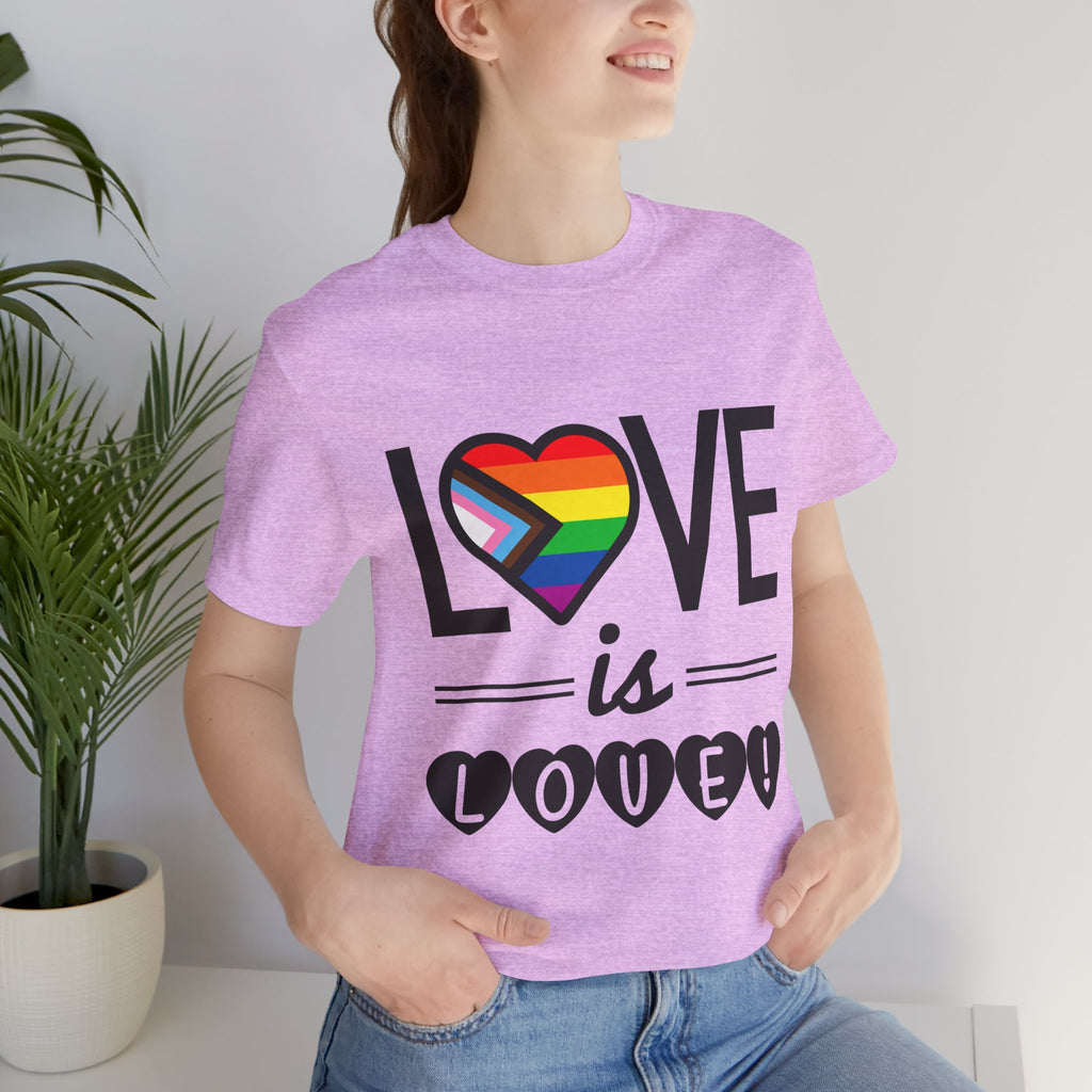 Love Is Love T-Shirt — Rainbow Heart Pride Tee