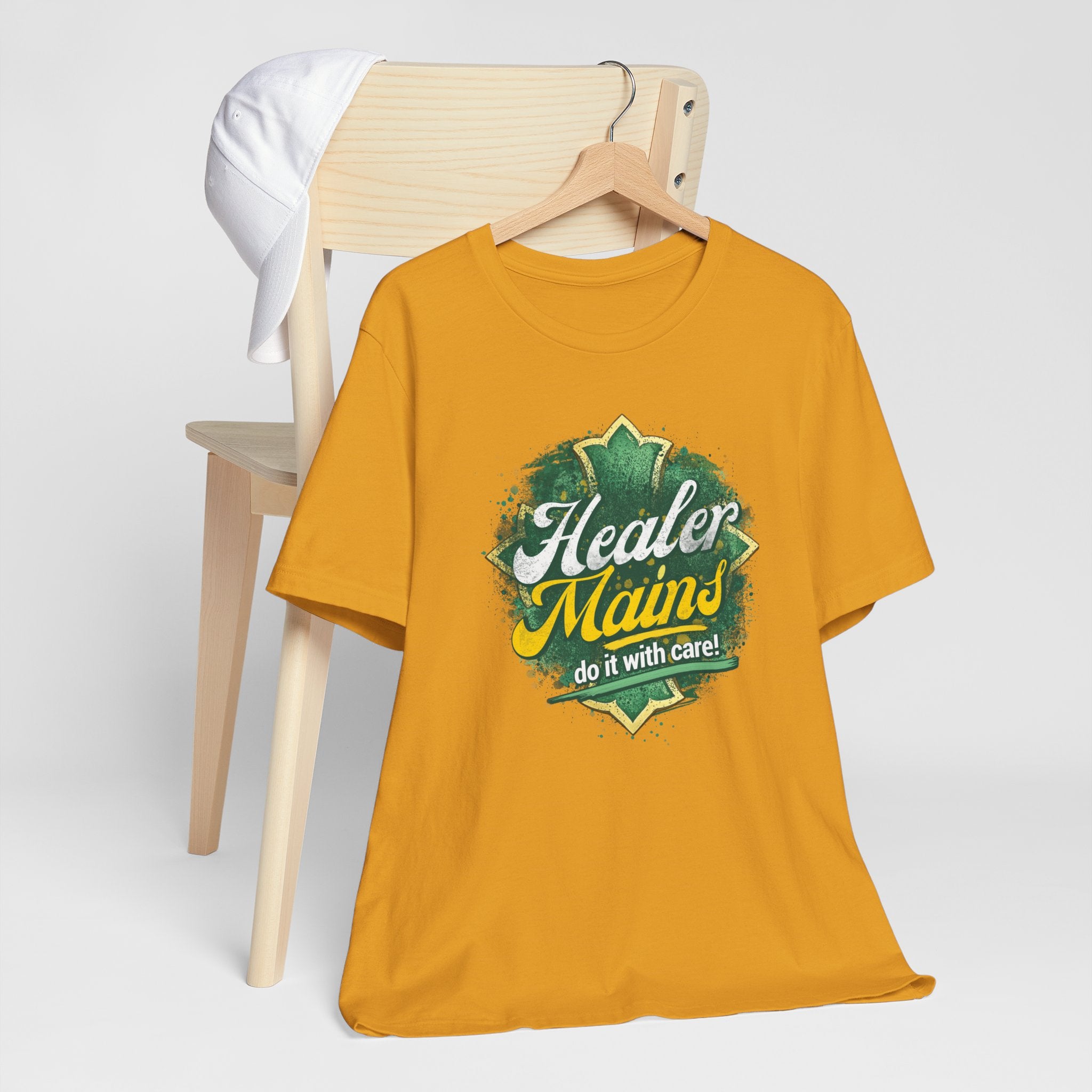 Healer Mains T-Shirt – “Do It With Care” Gamer Healer Tee