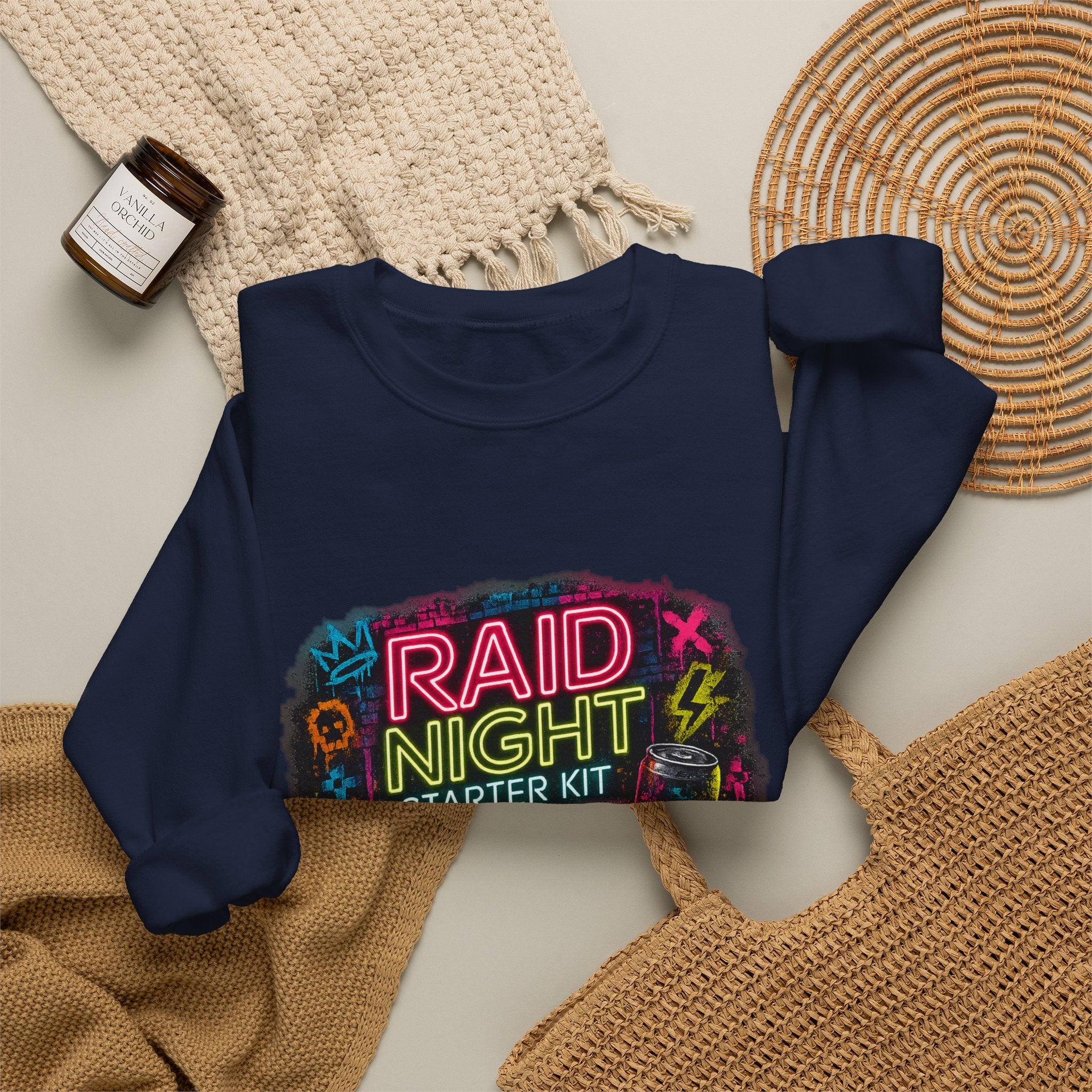 Raid Night Starter Kit | Retro Neon Gamer Sweatshirt