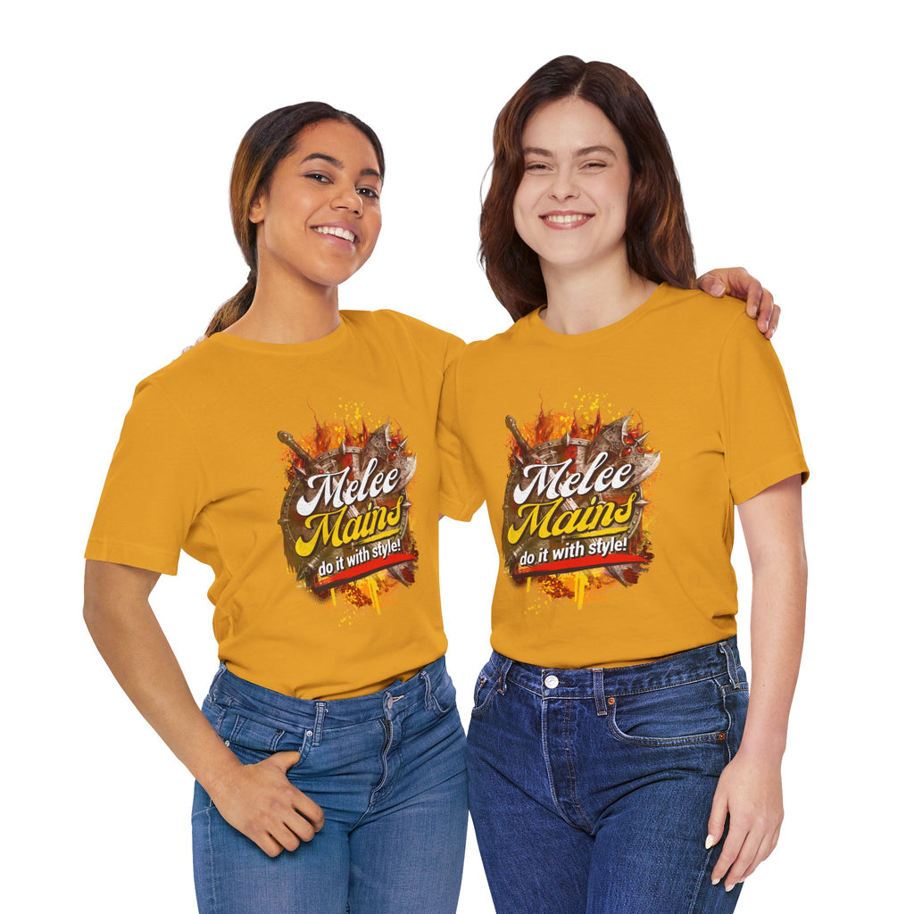 Melee Mains Graphic Tee — “Melee Mains do it with style!” Gamer T‑Shirt