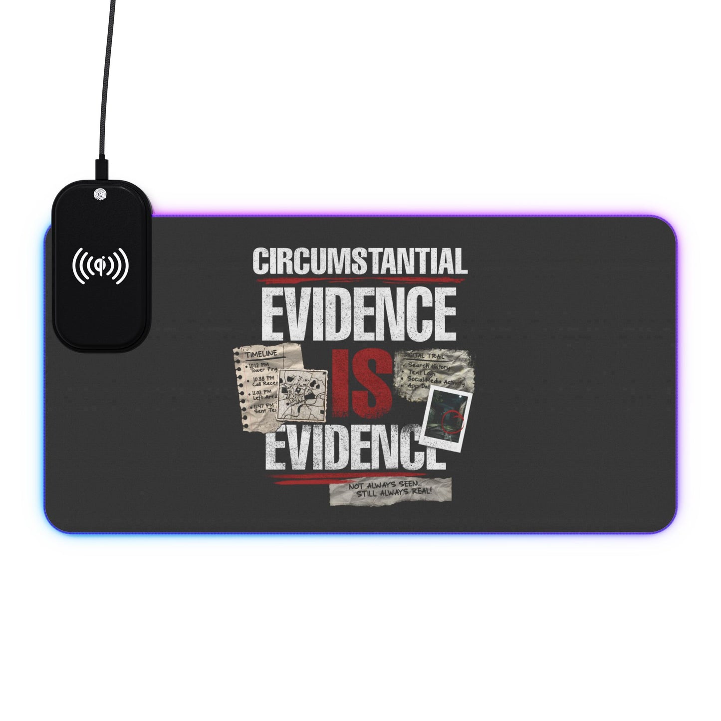 Circumstantial Evidence Is Evidence | True Crime Extended Gaming Mouse Pad
