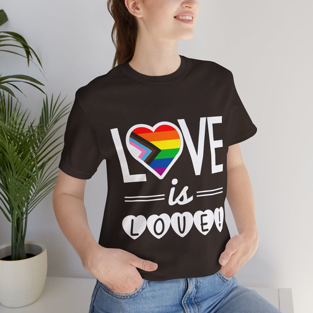 Love Is Love T-Shirt — Rainbow Heart Pride Tee