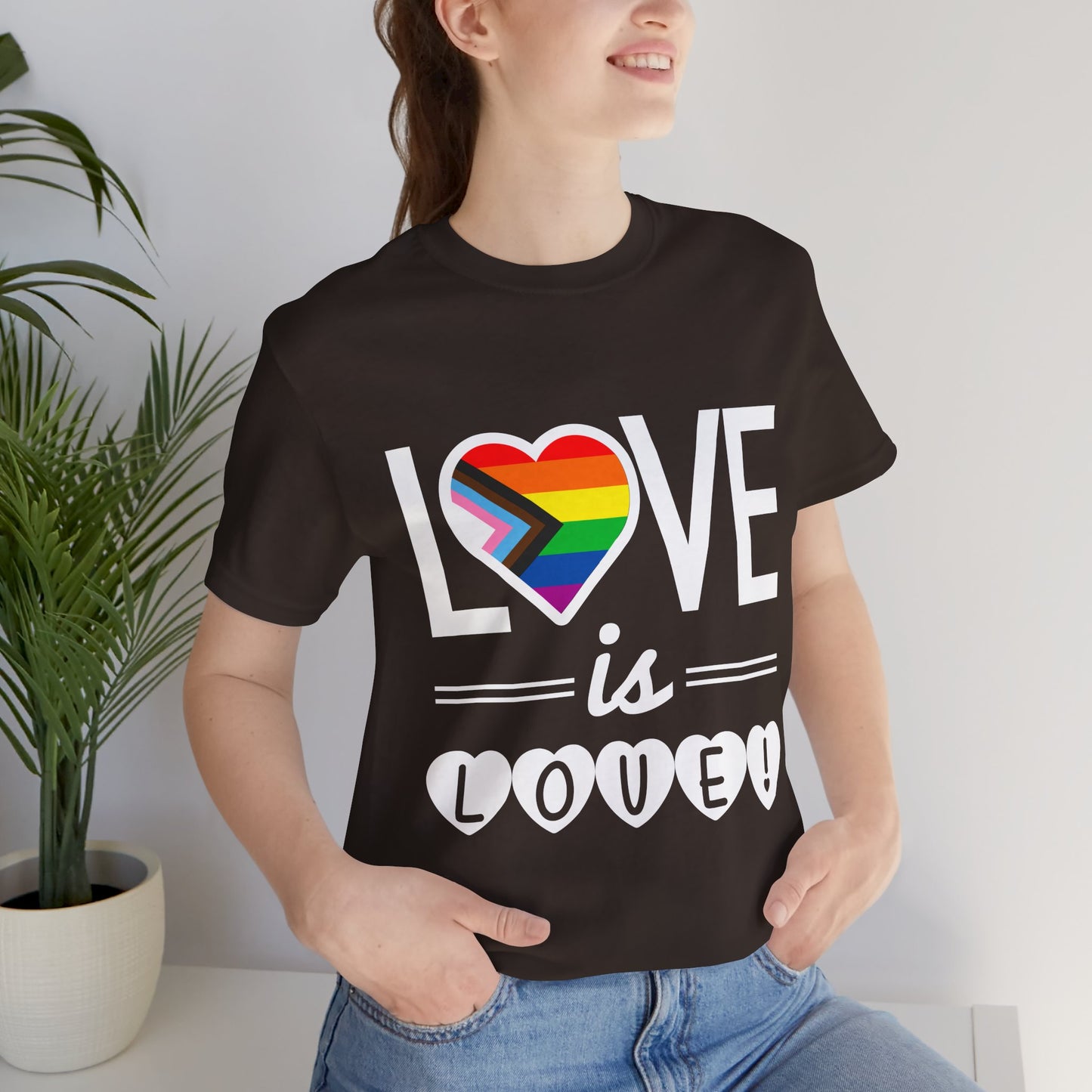 Love Is Love T-Shirt — Rainbow Heart Pride Tee