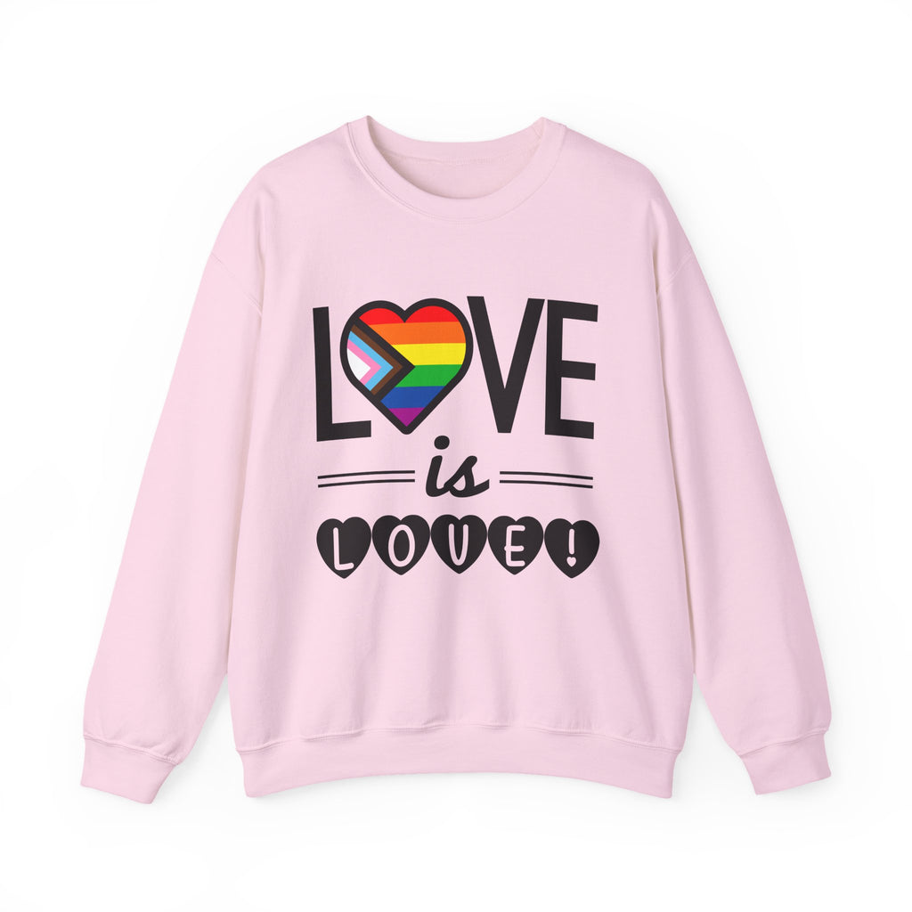 Love Is Love Sweatshirt — Rainbow Heart Pride Crewneck
