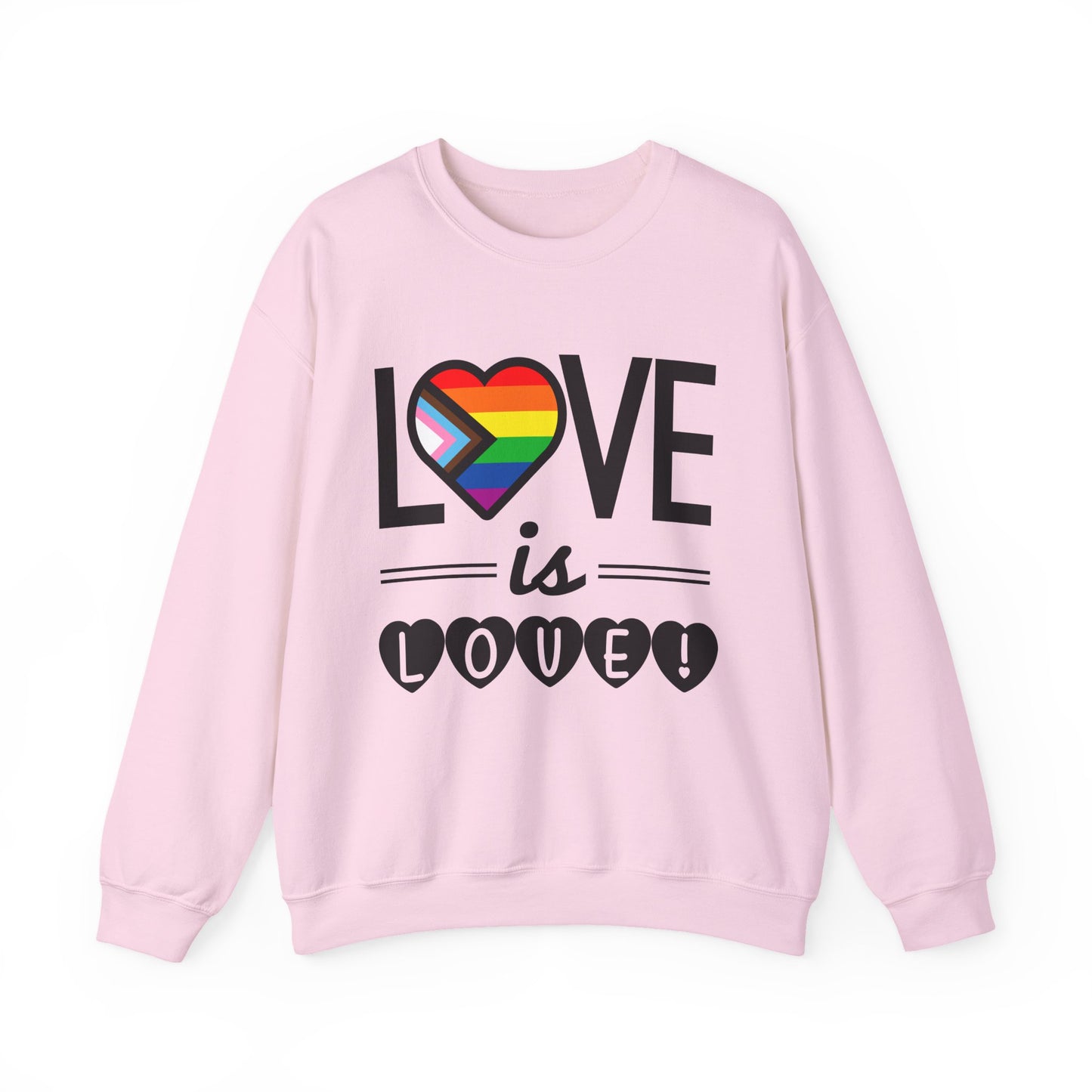 Love Is Love Sweatshirt — Rainbow Heart Pride Crewneck