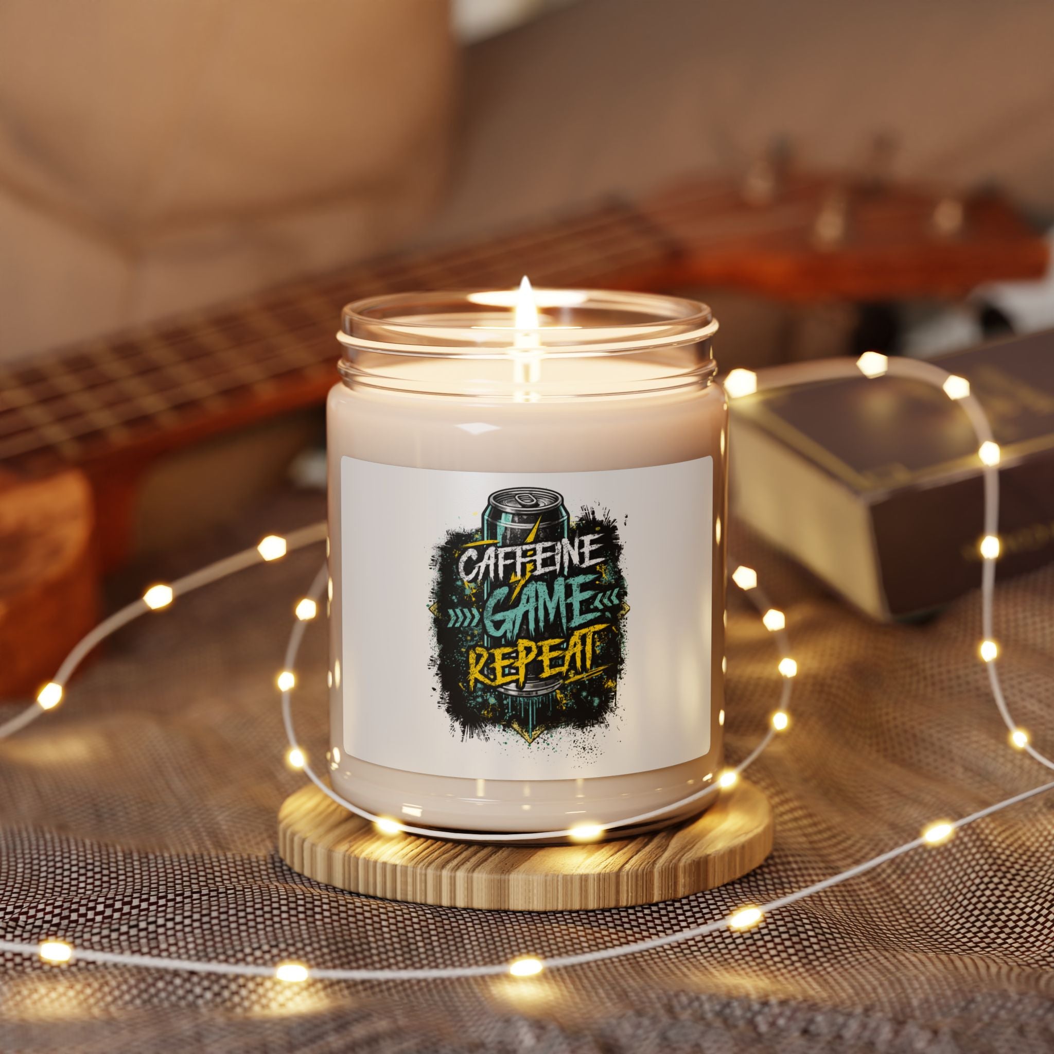 Soy Candle — “Caffeine, Game, Repeat” Gamer Scented Candle (9oz)