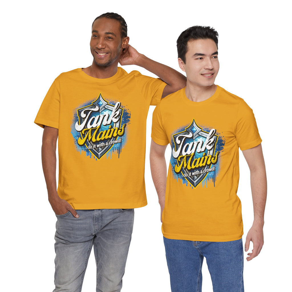 Tank Mains Gaming T‑Shirt — "Do It With a Crowd" Retro Esports Tee